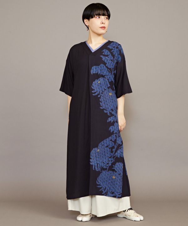 倭物やカヤ 昇り菊羽織付ワンピース UVカット加工