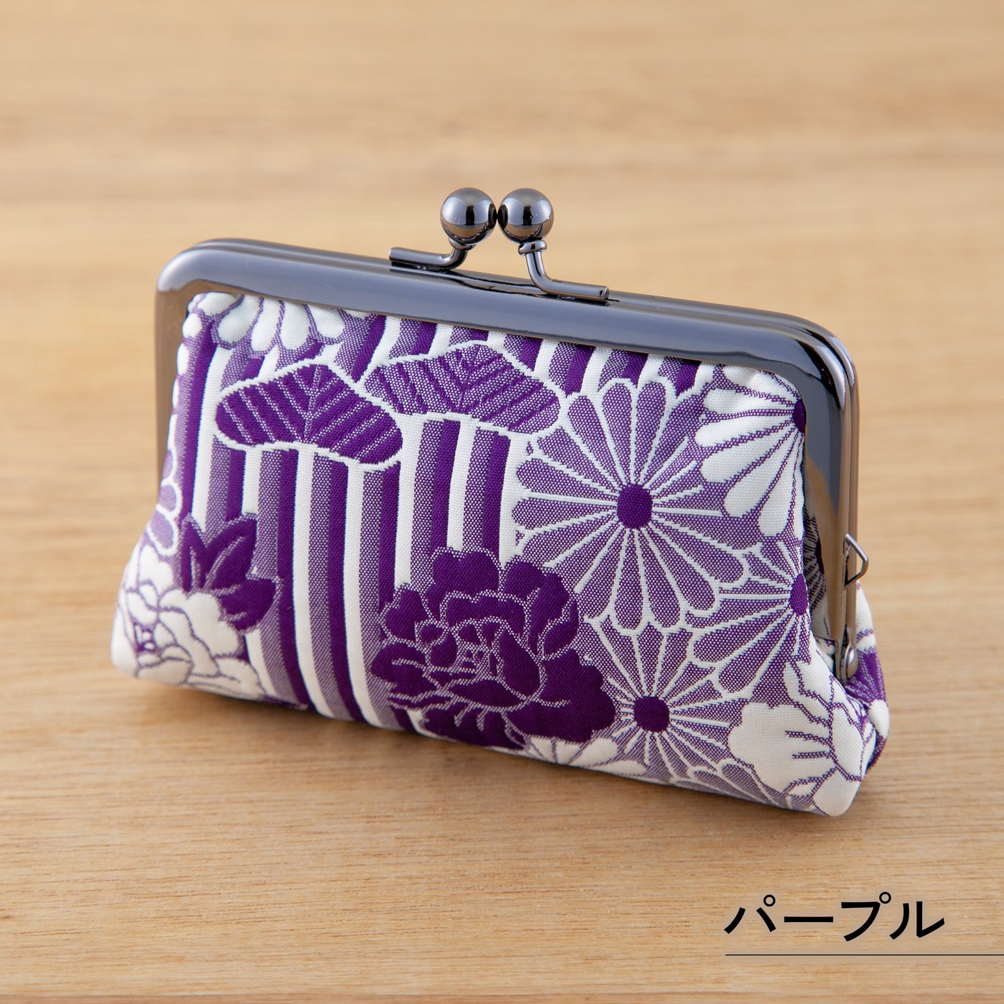 のレン がま口小銭入れ ふくれ織