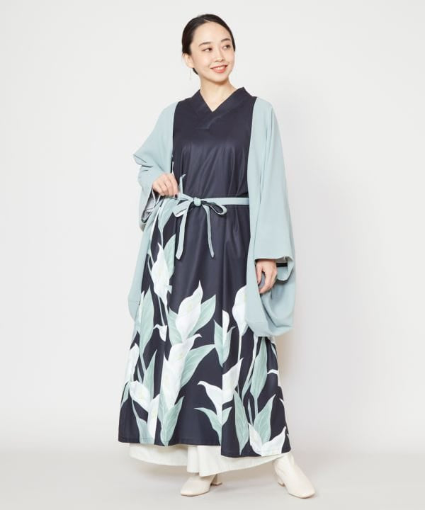 倭物やカヤ 水芭蕉羽織付きワンピース