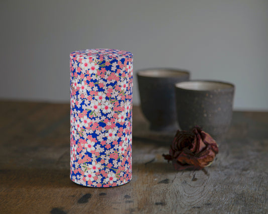 のレン 和紙の茶筒 / 200g 7.5×15.5cm 中蓋付き