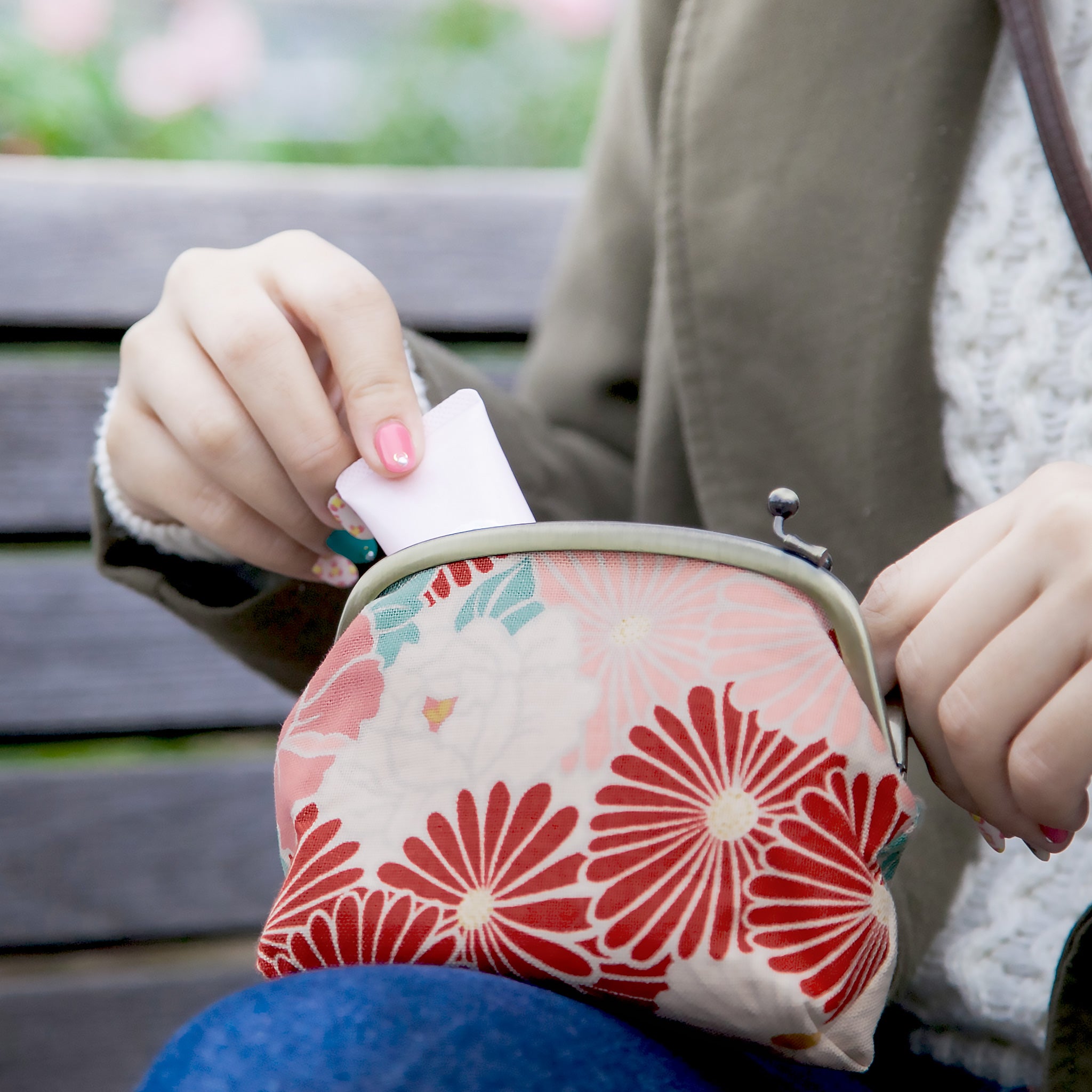 かのん様ご予約　　着付け　がま口　ポーチ　紬 かのん様ご予約 着付け がま口 ポーチ 紬