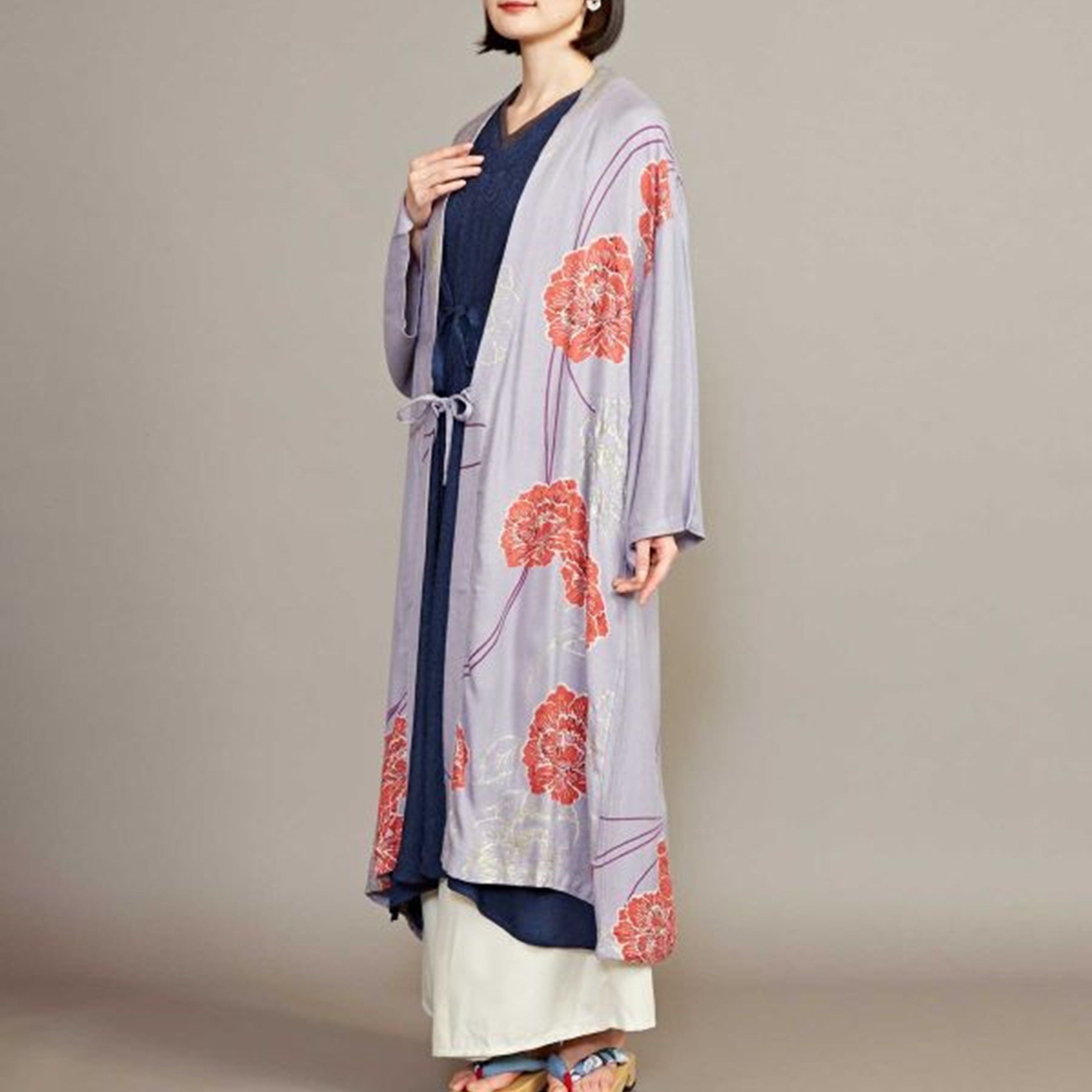 倭物やカヤ ささらぎ花模様羽織 ＵＶカット加工