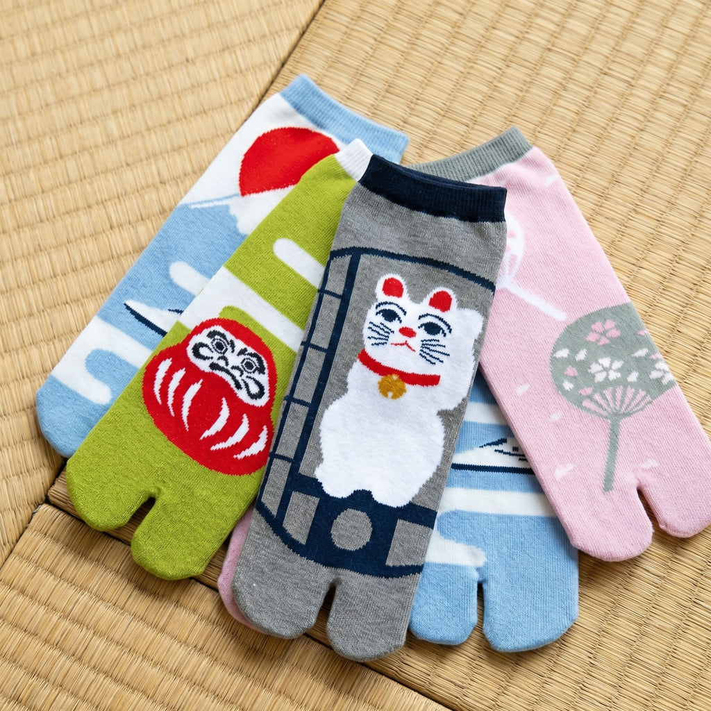 のレン キッズ 足袋ソックス 4種セット / フリーサイズ 筒形靴下
