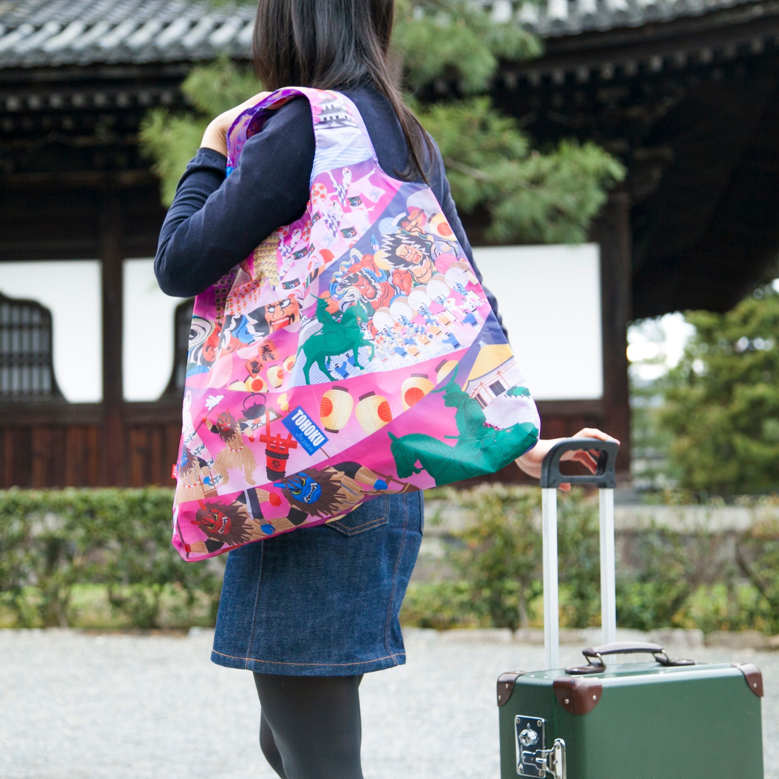 のレン ジャパノラマ ご当地柄 エコバッグ / 収納ポーチ付き