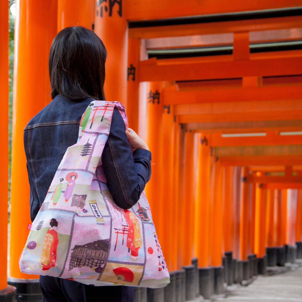 のレン ジャパノラマ ご当地柄 エコバッグ / 収納ポーチ付き