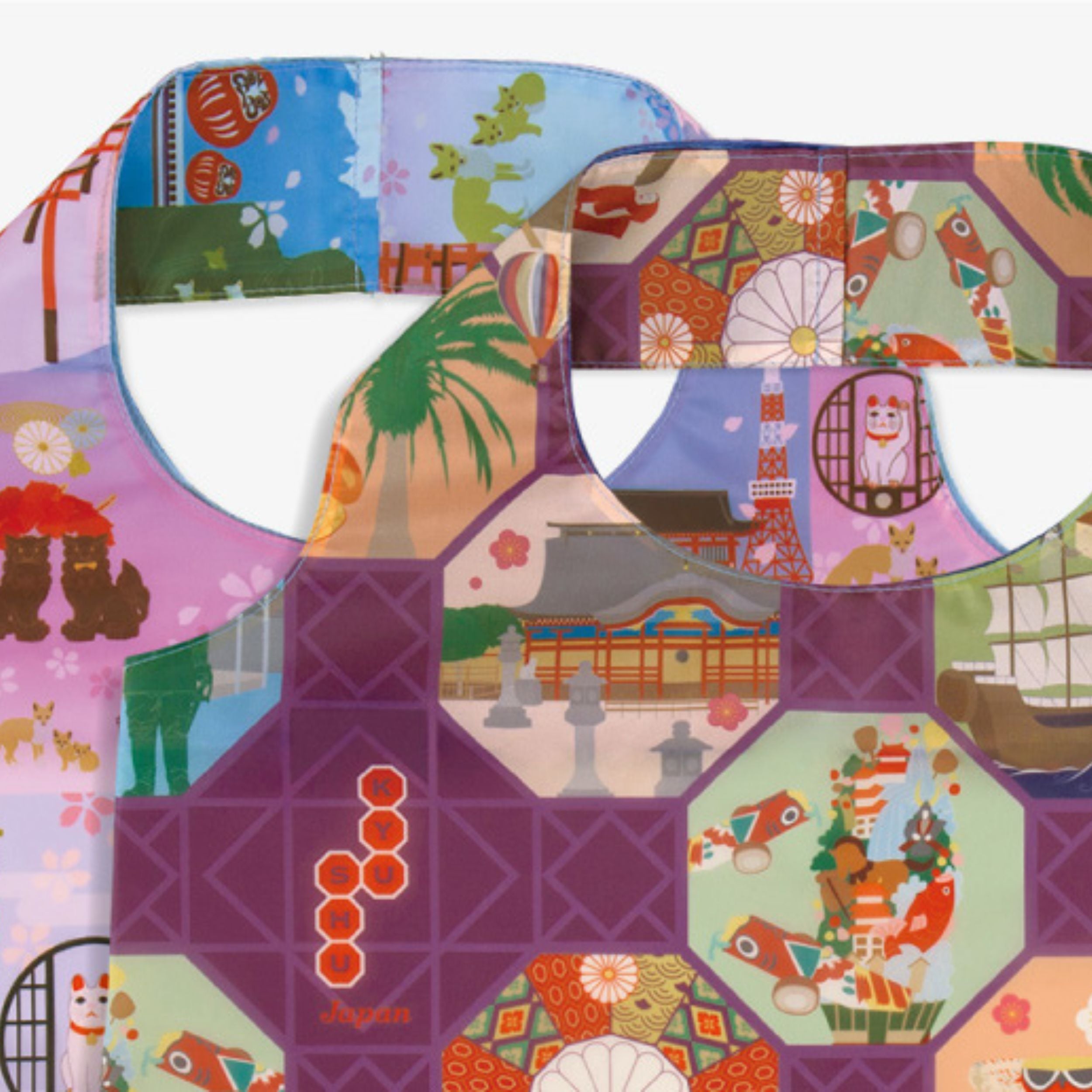 のレン ジャパノラマ ご当地柄 エコバッグ / 収納ポーチ付き