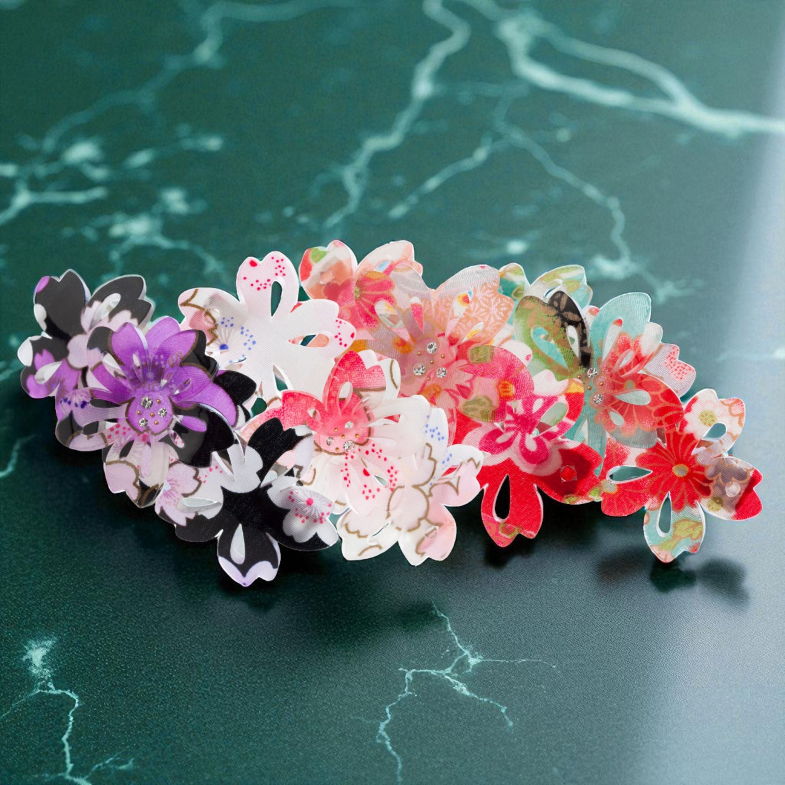 ピンク紫陽花のバレッタ 特価SALE 髪飾り・ヘアアクセサリー】紫陽花－ピーチピンク・バレッタ