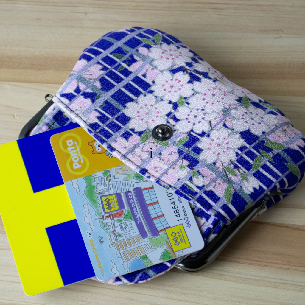 のレン 親子がま口財布 桜格子