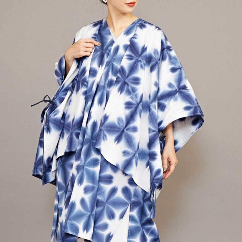 倭物やカヤ 雪花絞り満開羽織