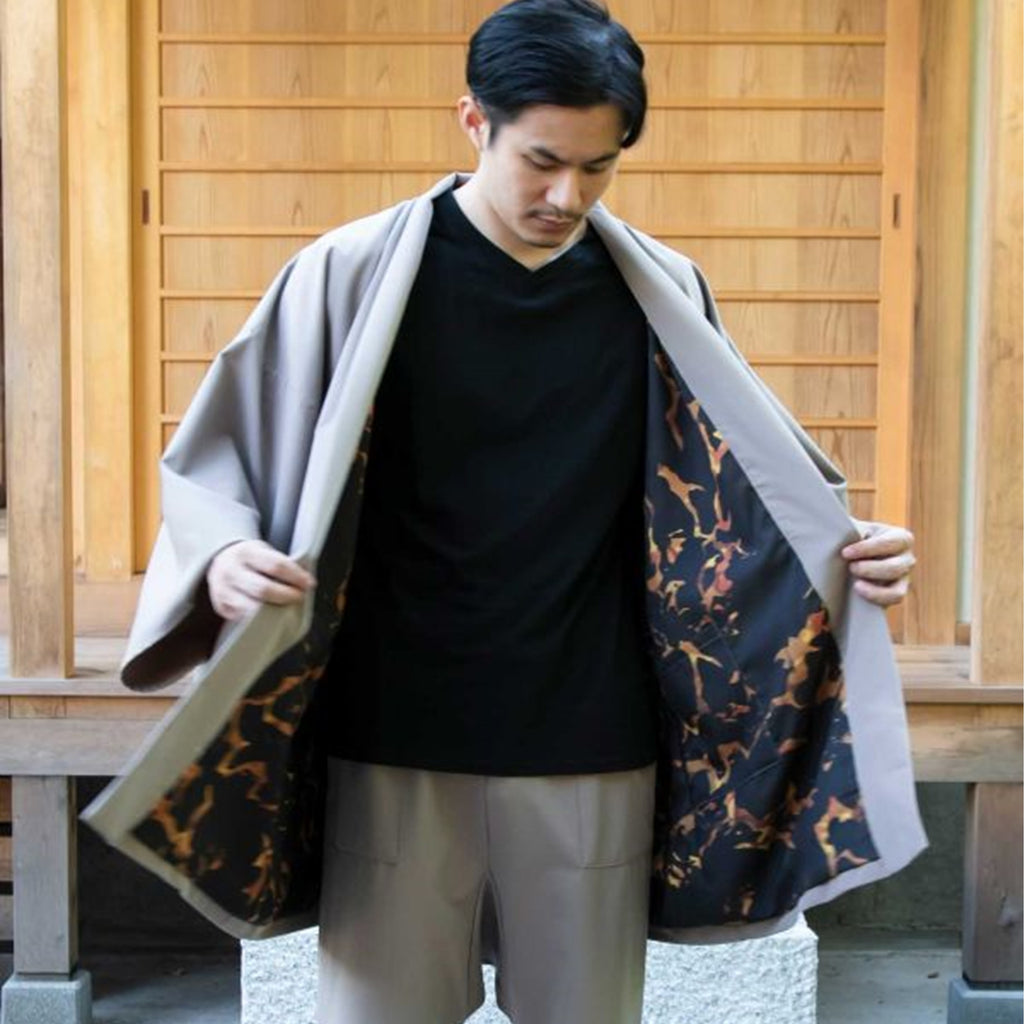 倭物やカヤ鱗紋裏勝りメンズ羽織