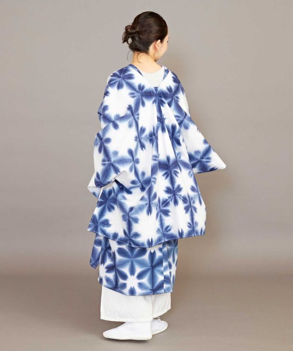 倭物やカヤ 雪花絞り満開羽織