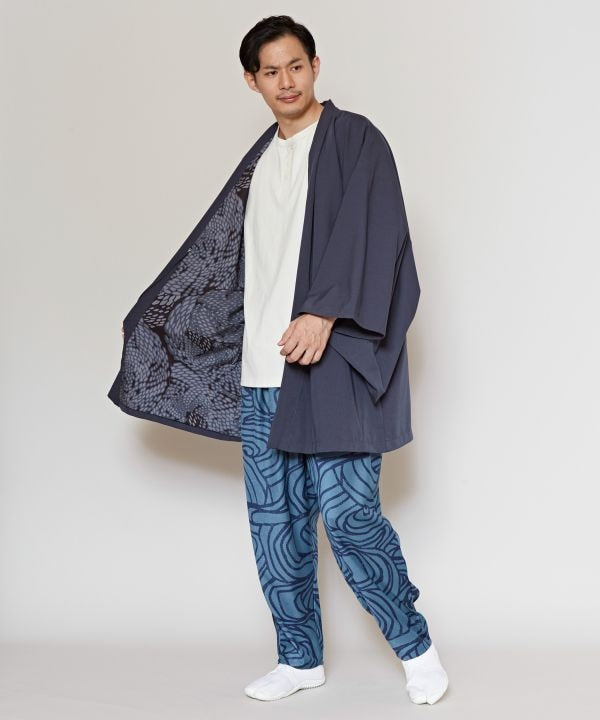 倭物やカヤ鱗紋裏勝りメンズ羽織