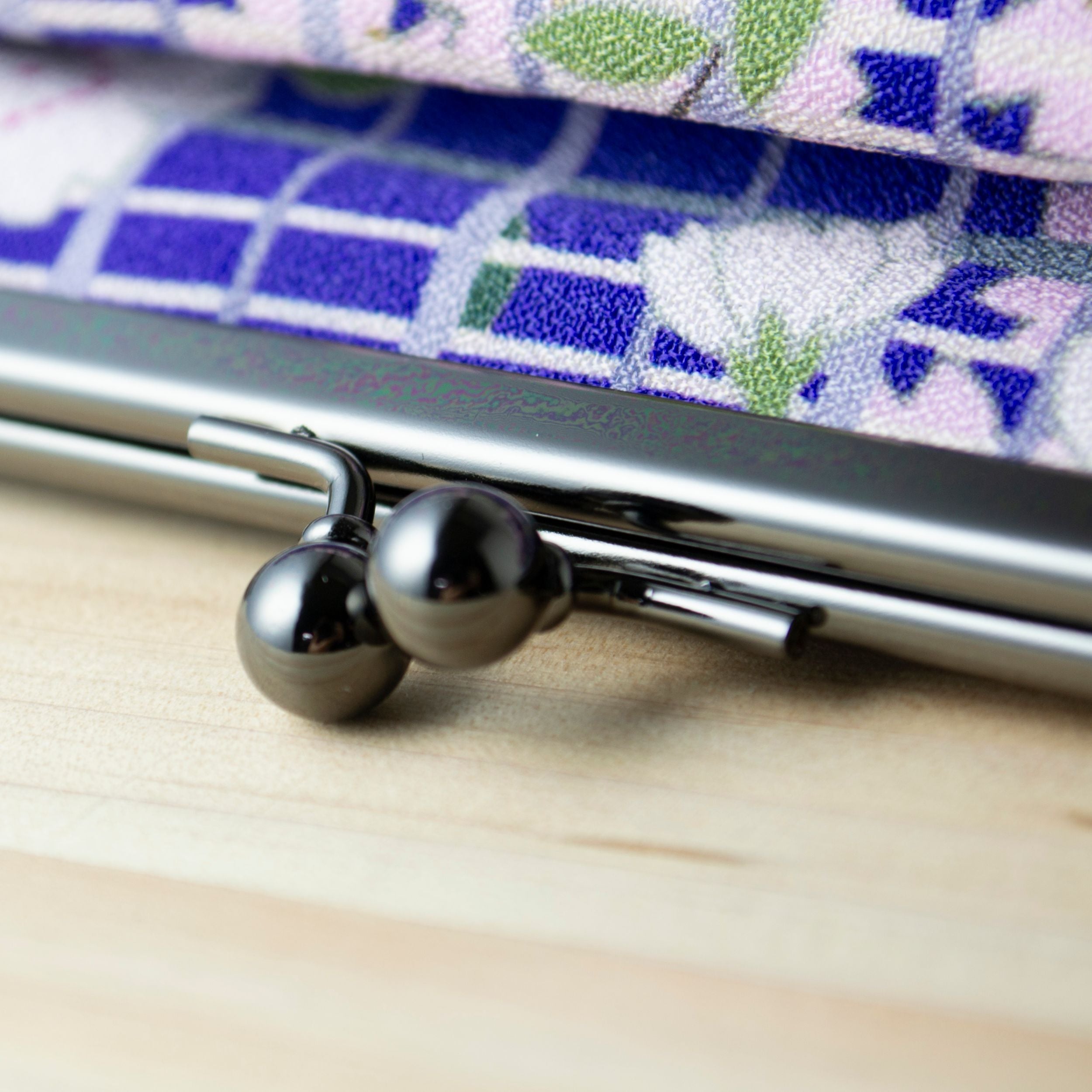 のレン 親子がま口財布 桜格子