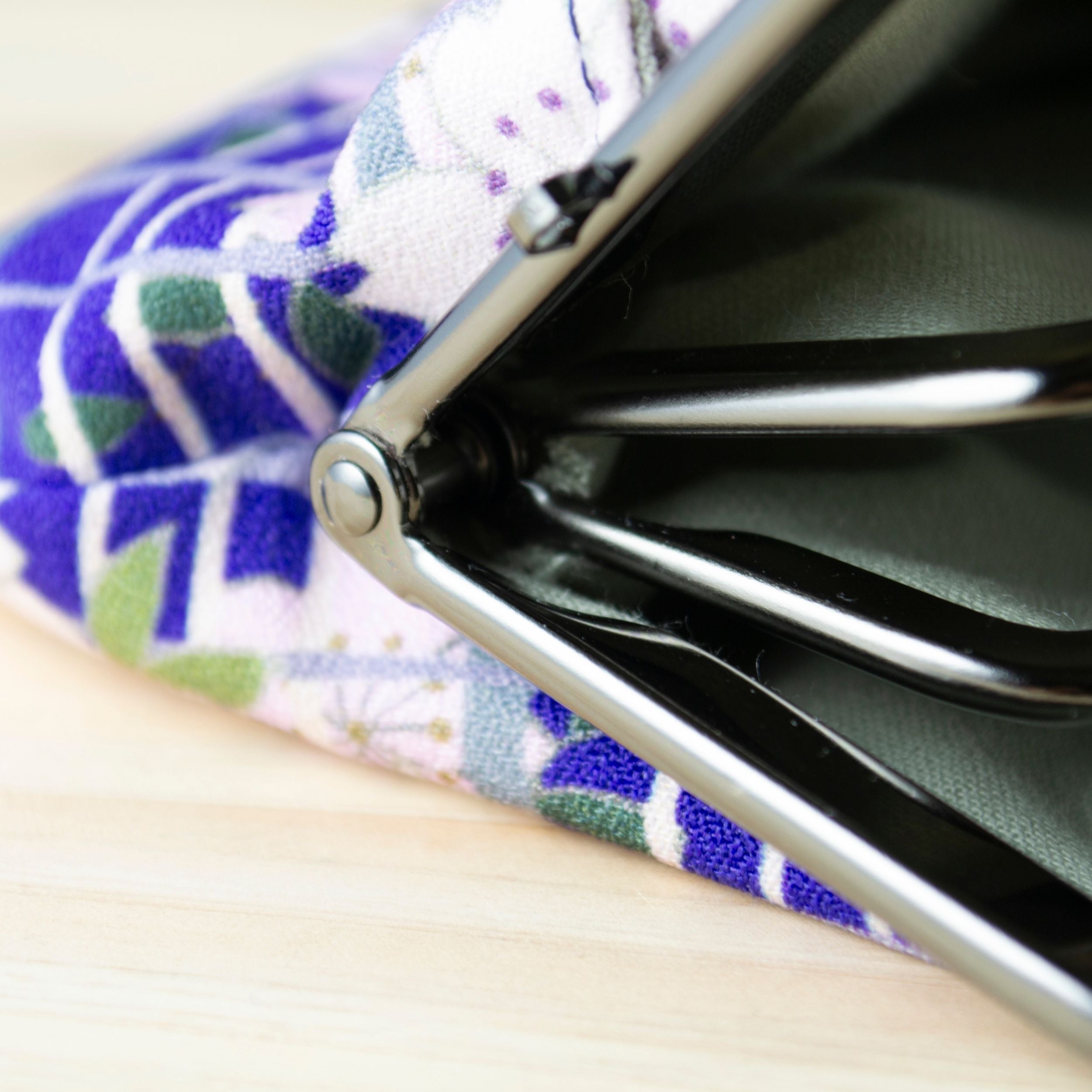 のレン 親子がま口財布 桜格子