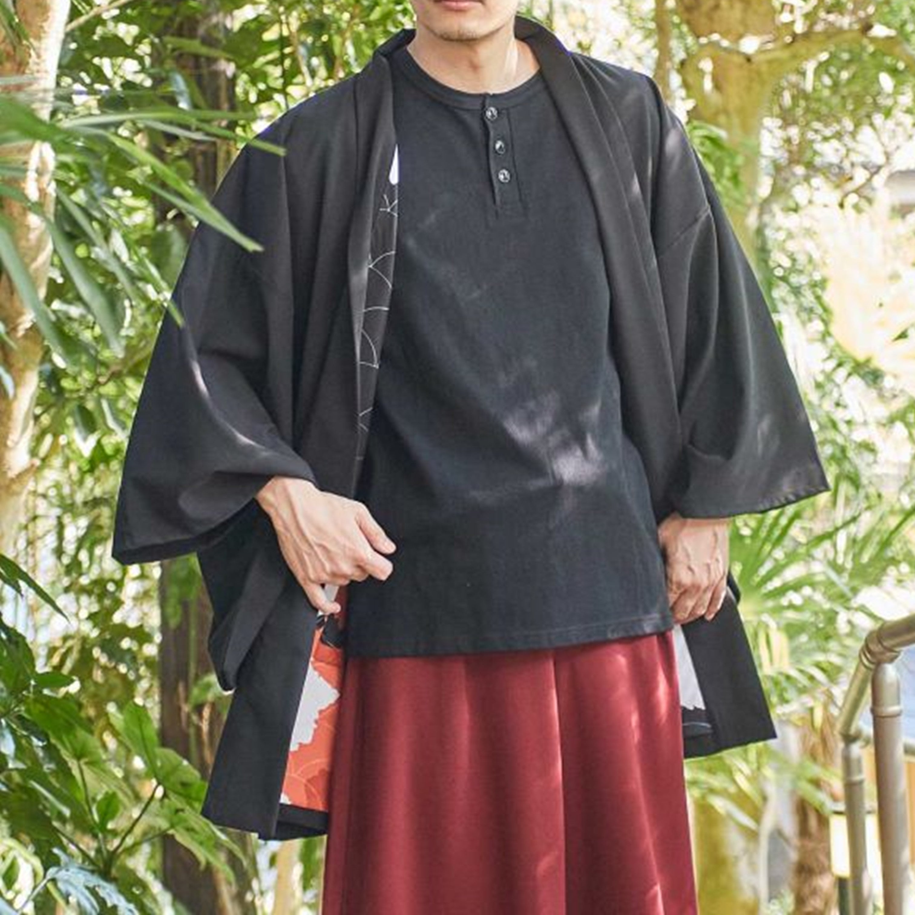 倭物やカヤ鱗紋裏勝りメンズ羽織