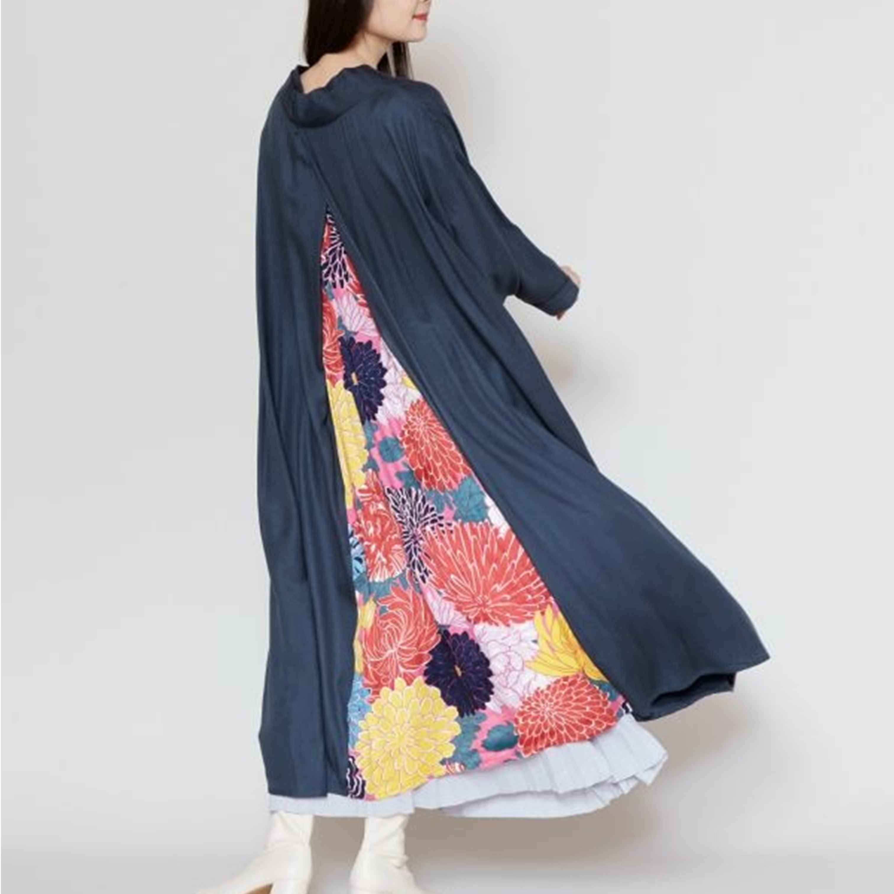 倭物やカヤ 花ざかり八掛ワンピース