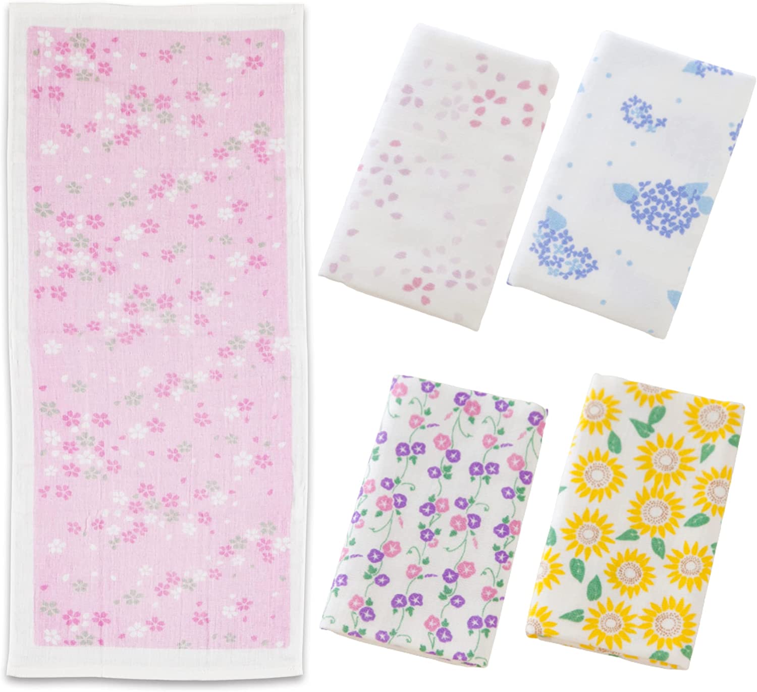 のレン 泉州タオル フェイスタオル 5柄セット