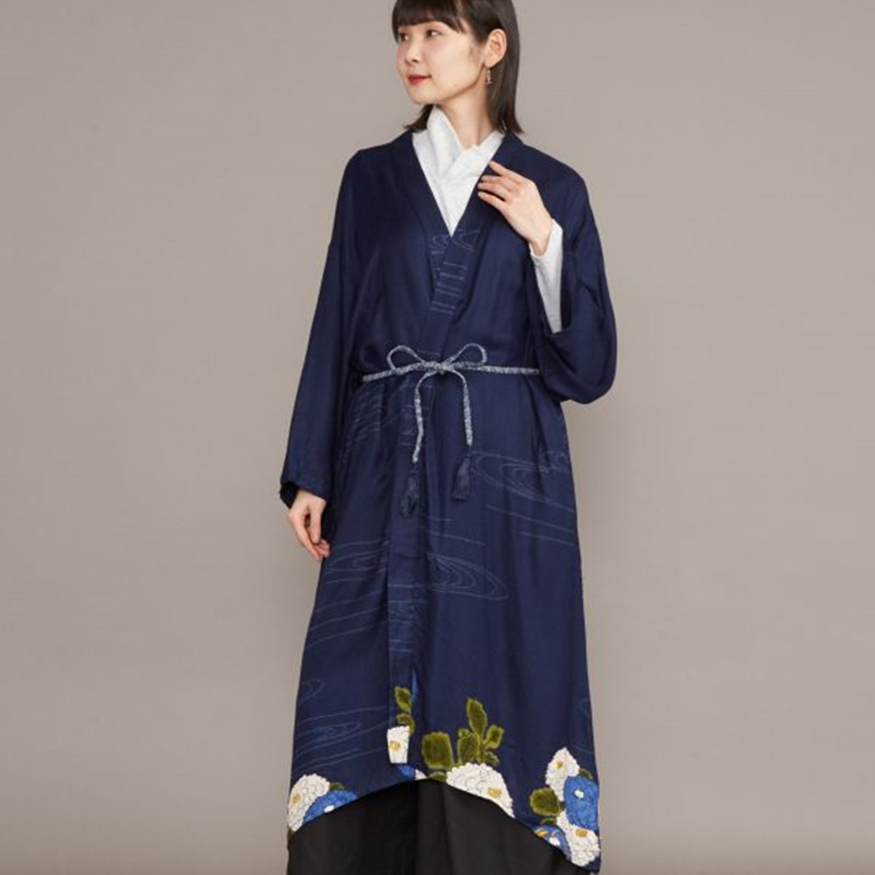 倭物やカヤ 冬牡丹着物羽織 UVカット加工