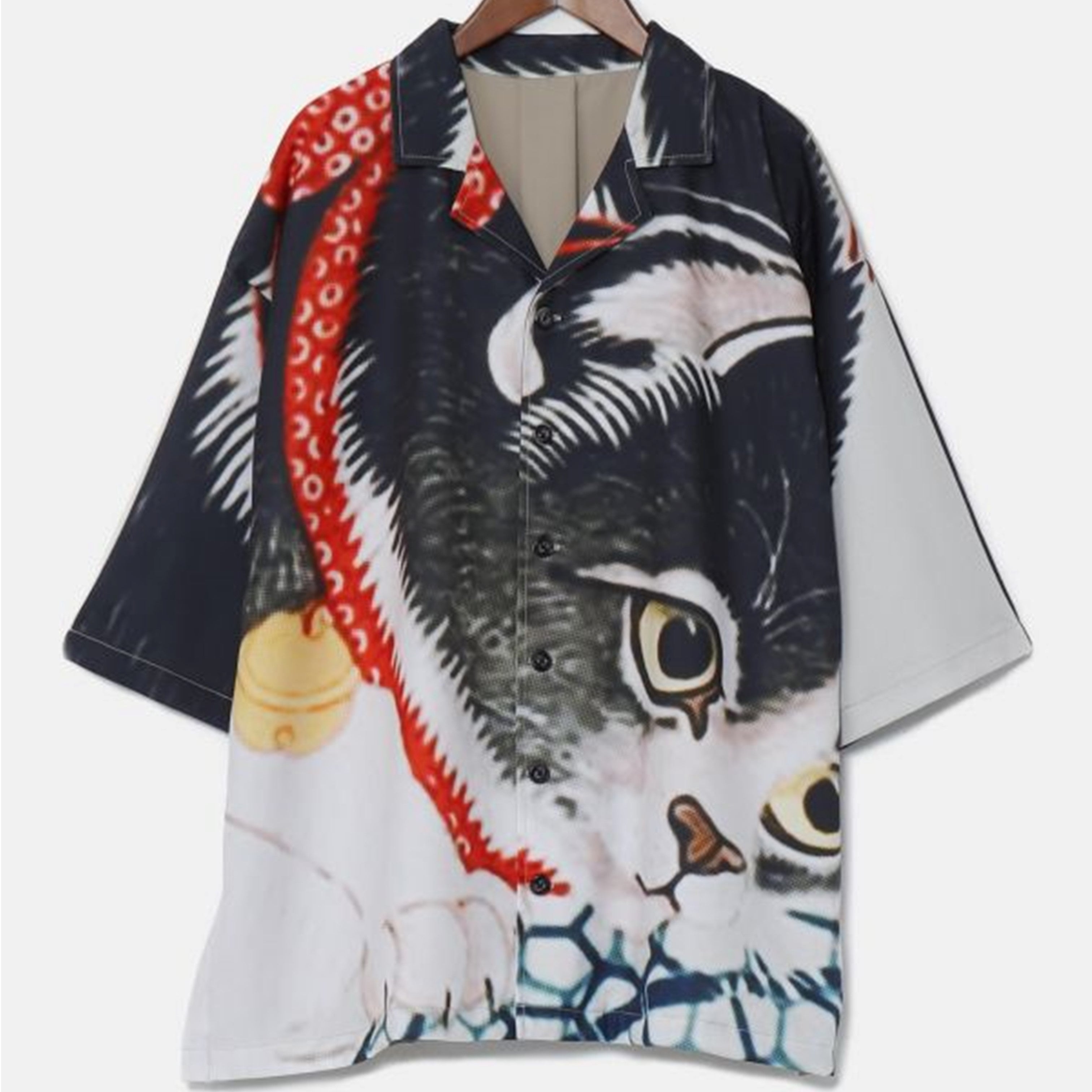 倭物やカヤ 獣面相メンズシャツ