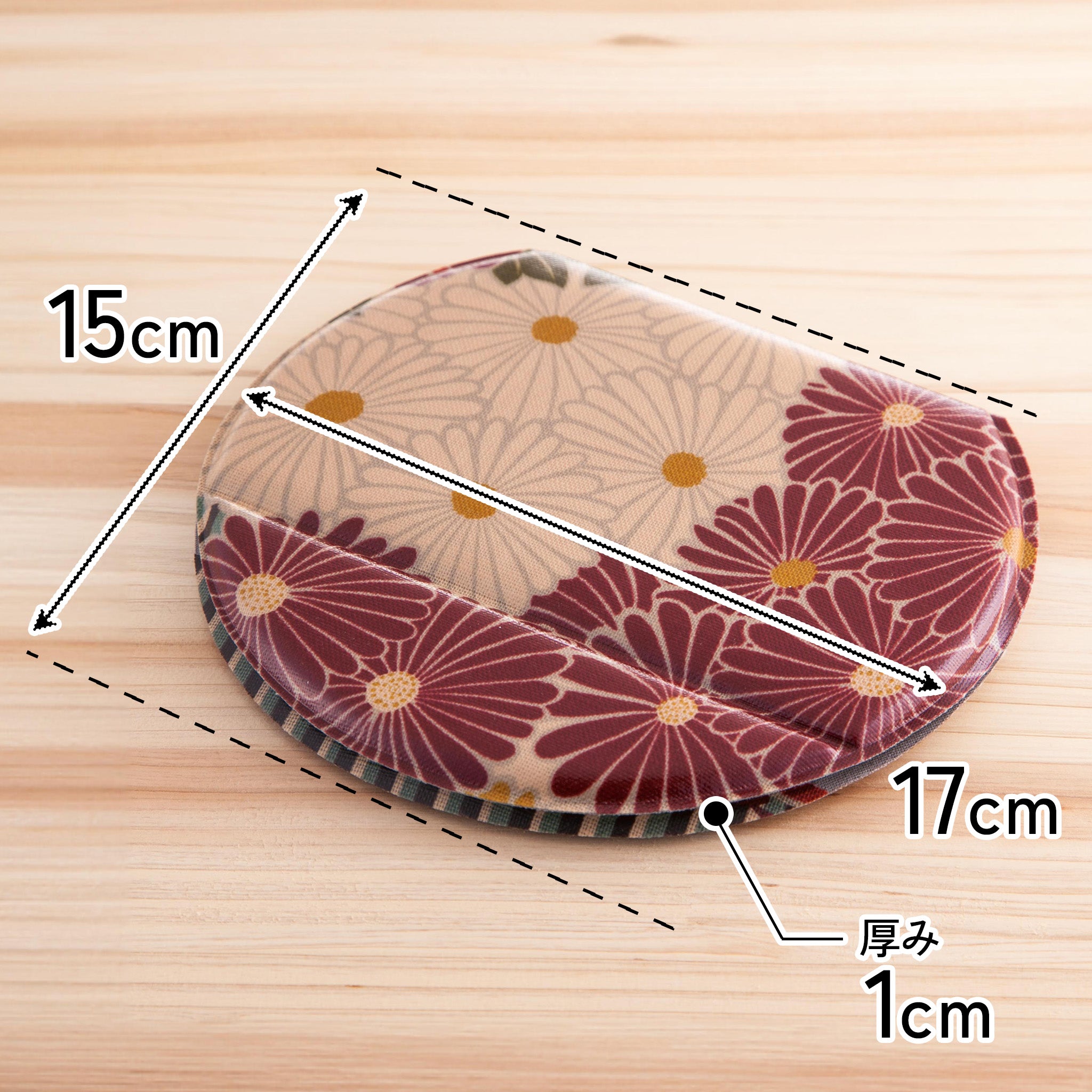 のレン スタンドミラー レトロフラワー 大 / 折り畳み式 卓上鏡