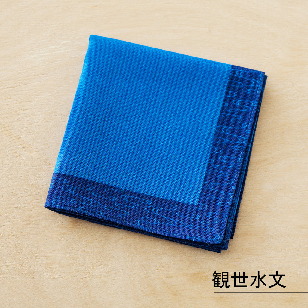 のレン 吉祥 綿麻ハンカチ / 綿80% 麻20% 47×47cm メンズハンカチ