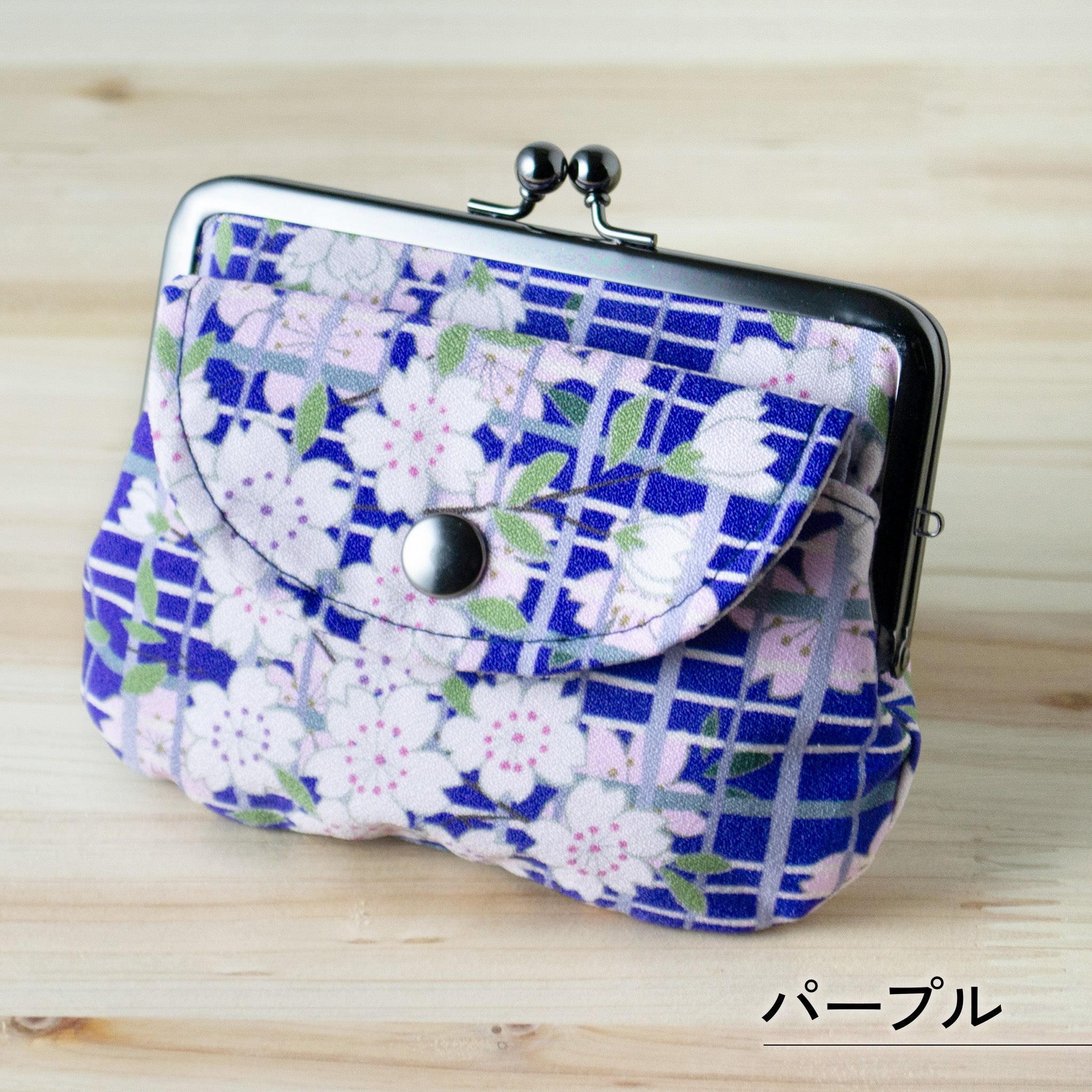 のレン 親子がま口財布 桜格子