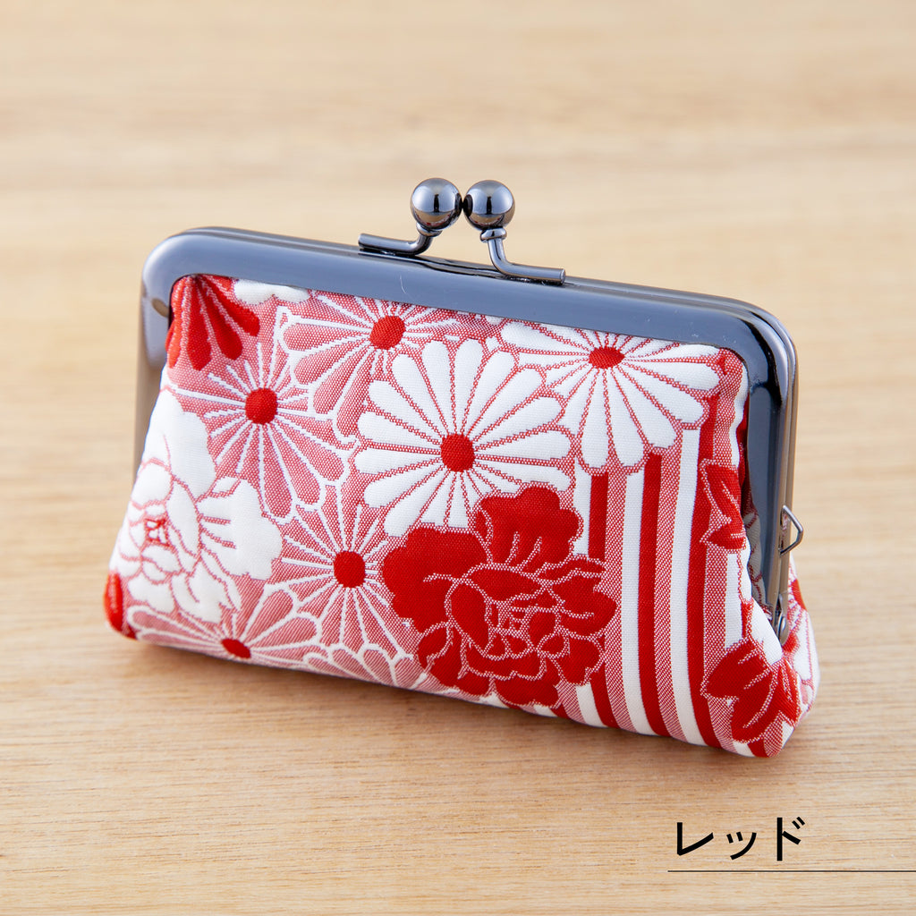 のレン がま口小銭入れ ふくれ織
