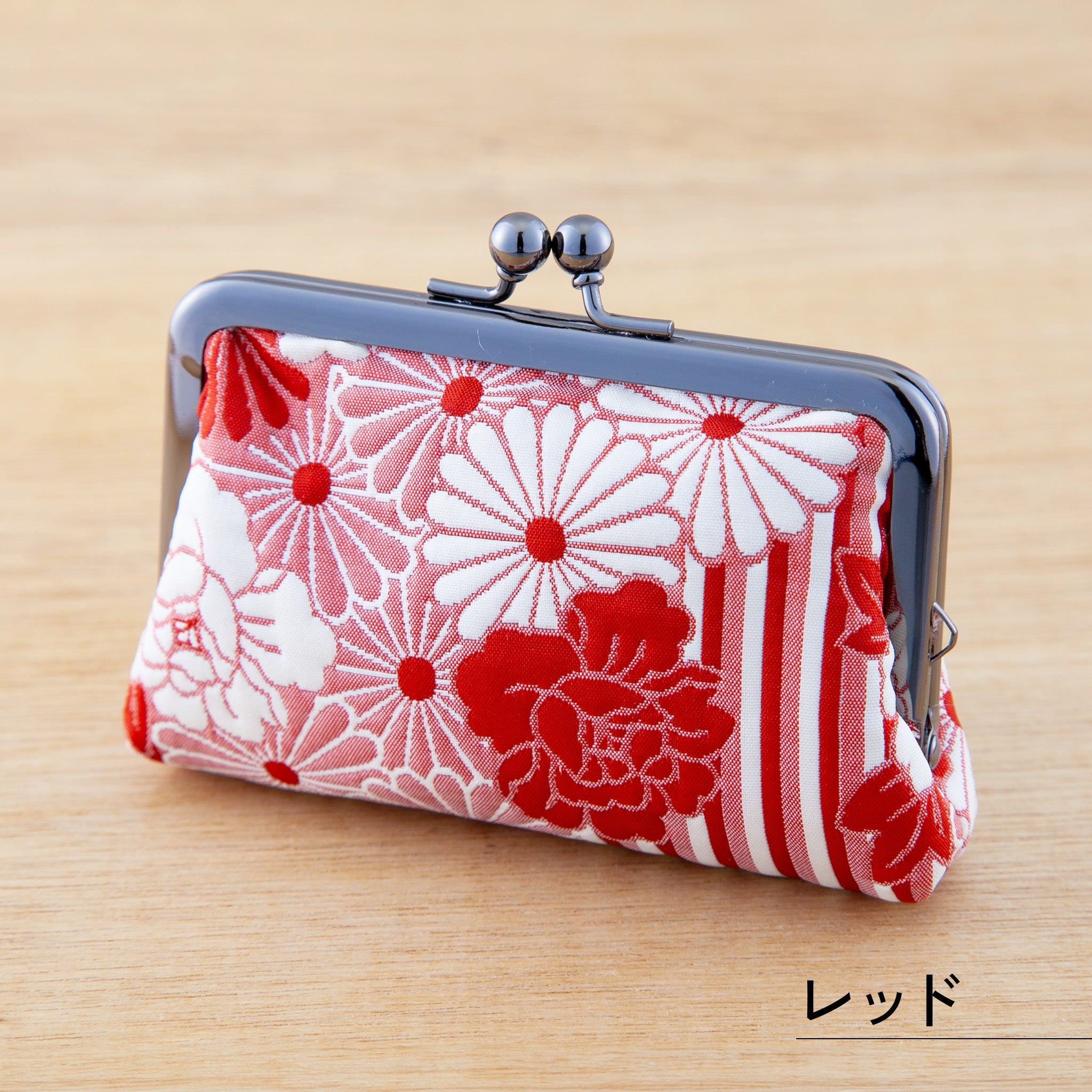 のレン がま口小銭入れ ふくれ織