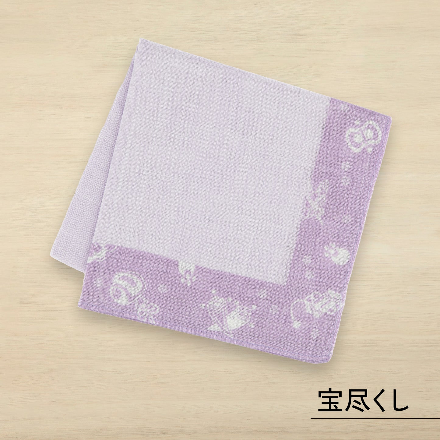 のレン 吉祥 ふし糸織ハンカチ / 綿100% 50×50cm レディースハンカチ　