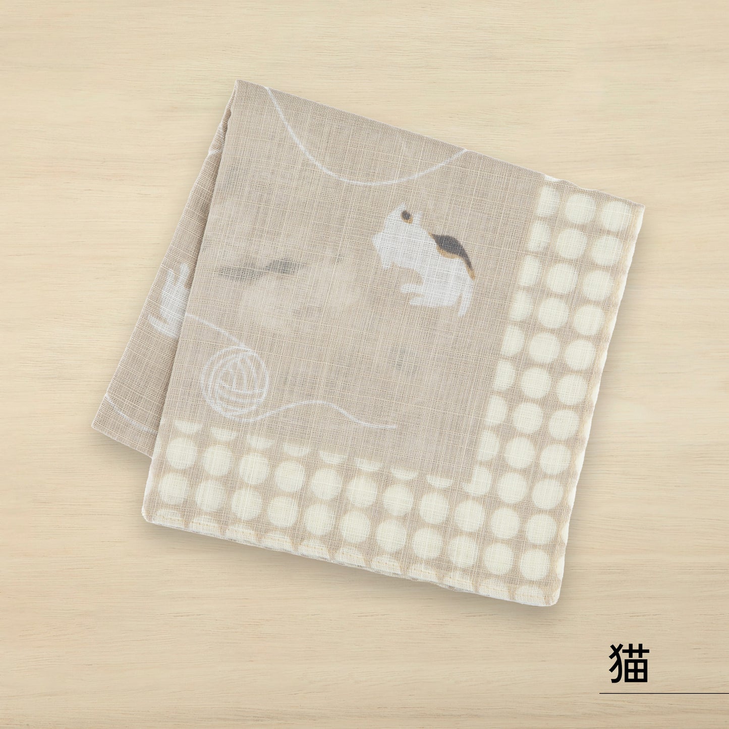 のレン 吉祥 ふし糸織ハンカチ / 綿100% 50×50cm レディースハンカチ　