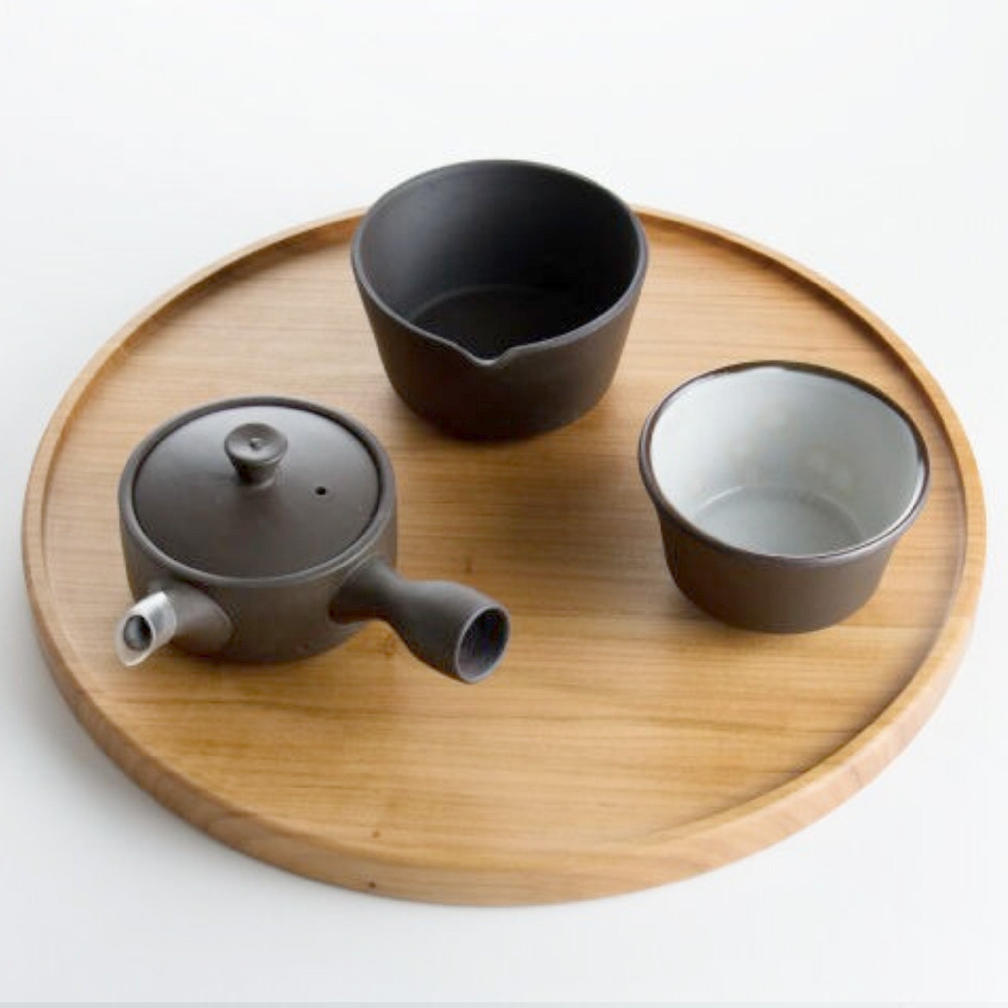 かもしか道具店 茶時間 萬古焼 急須 直 100mlセット / 湯さまし