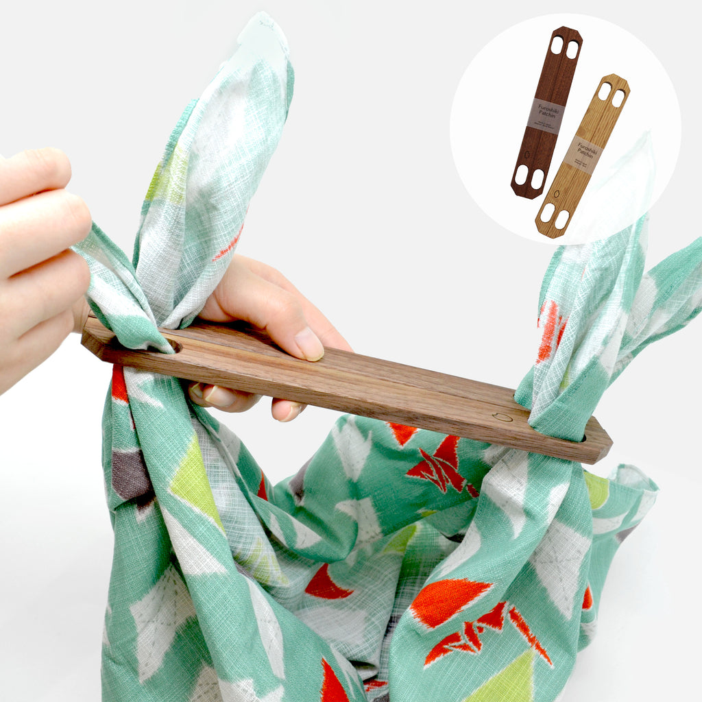 のレン 風呂敷と風呂敷パッチンセット 大 - レトロフラワー / 風呂敷サイズ100cm 綿100%