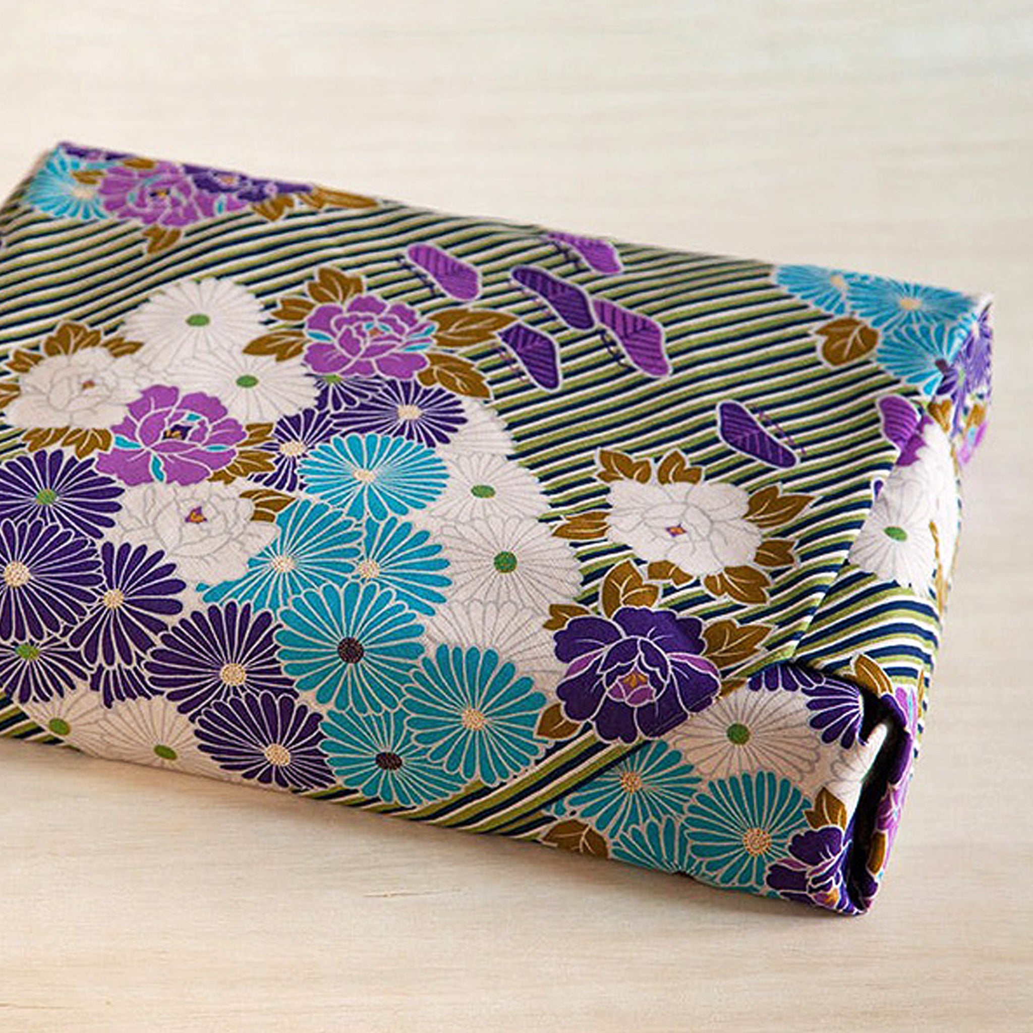 のレン 風呂敷と風呂敷パッチンセット 中 - レトロフラワー / 風呂敷