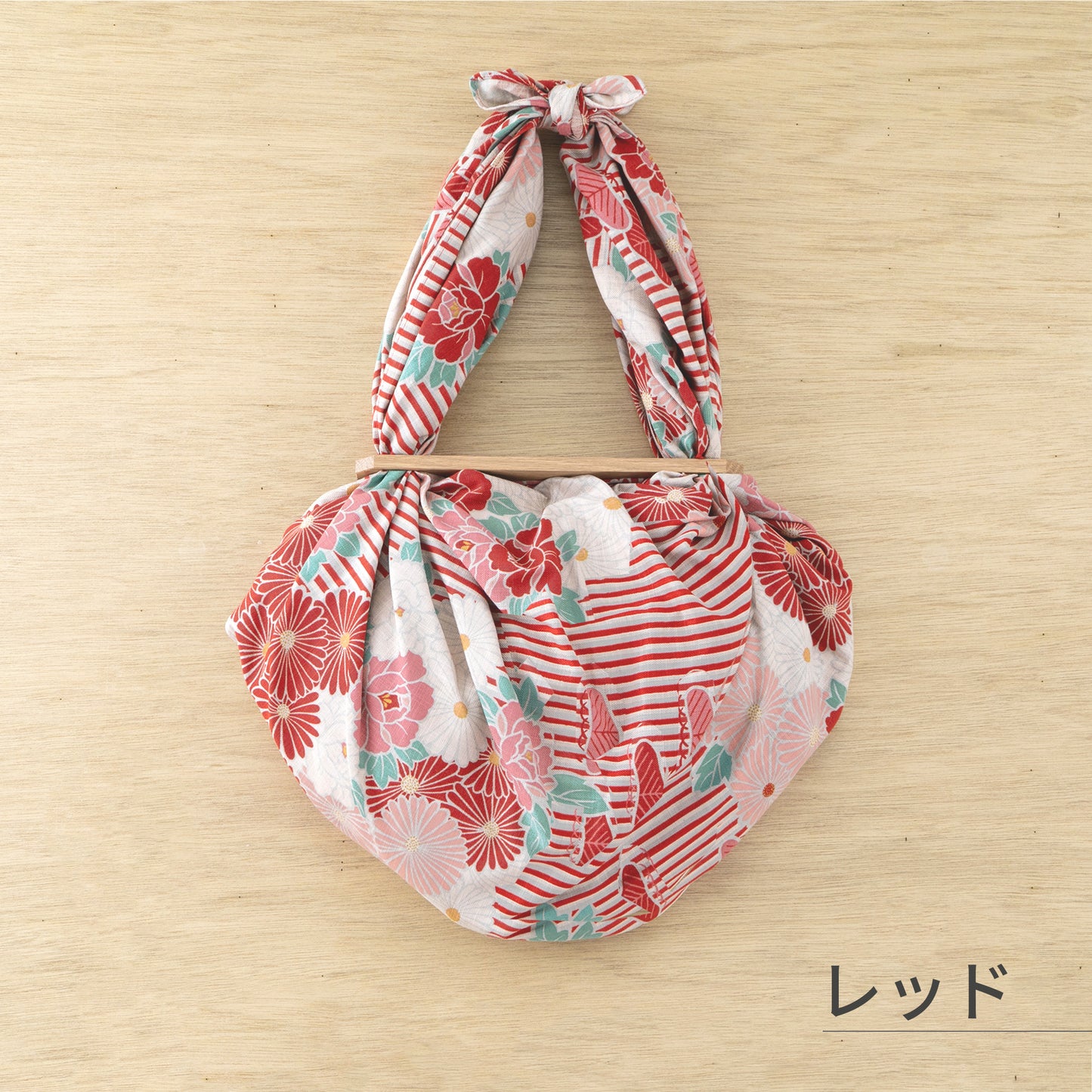 のレン 風呂敷と風呂敷パッチンセット 大 - レトロフラワー / 風呂敷サイズ100cm 綿100%