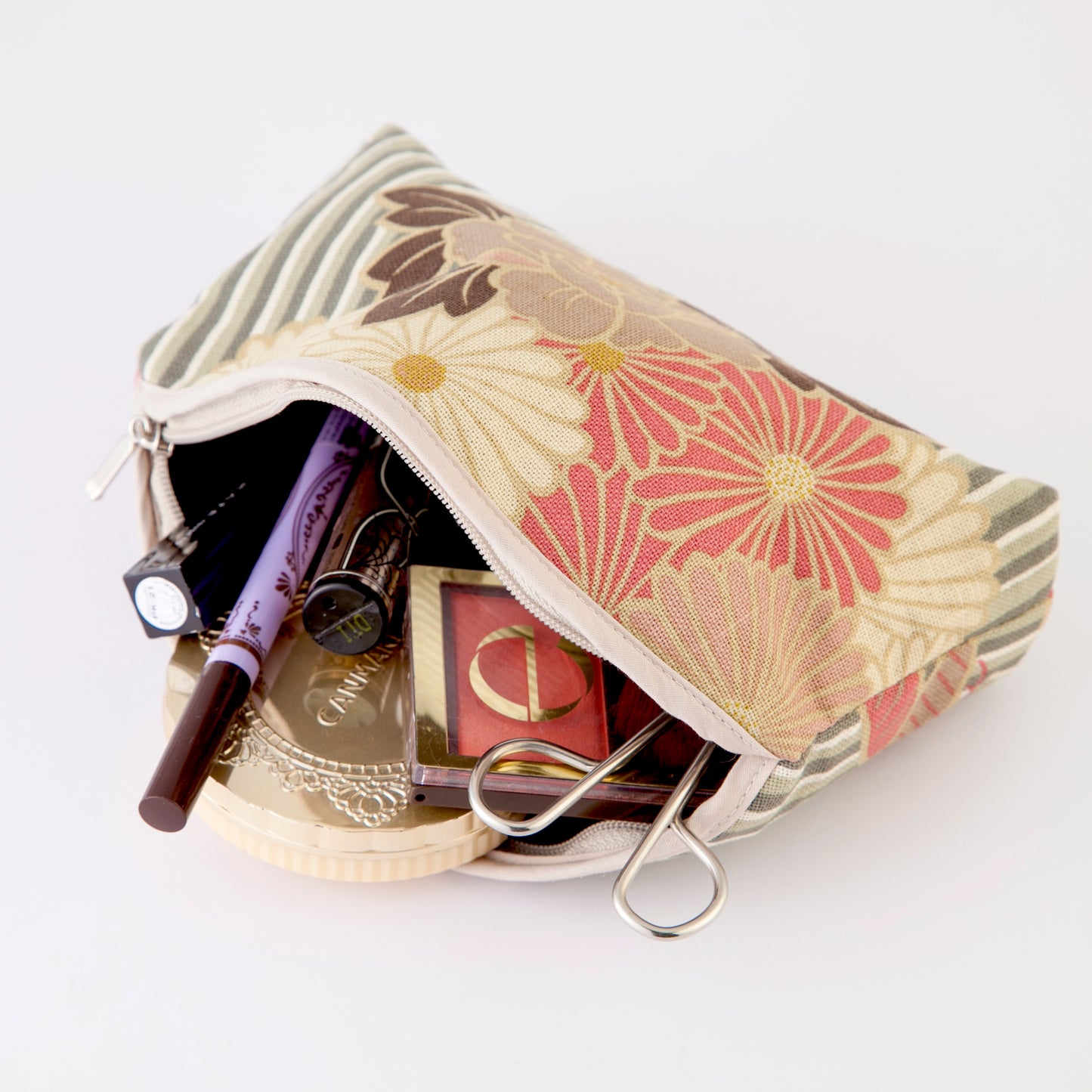 のレン 化粧ポーチ  レトロフラワー