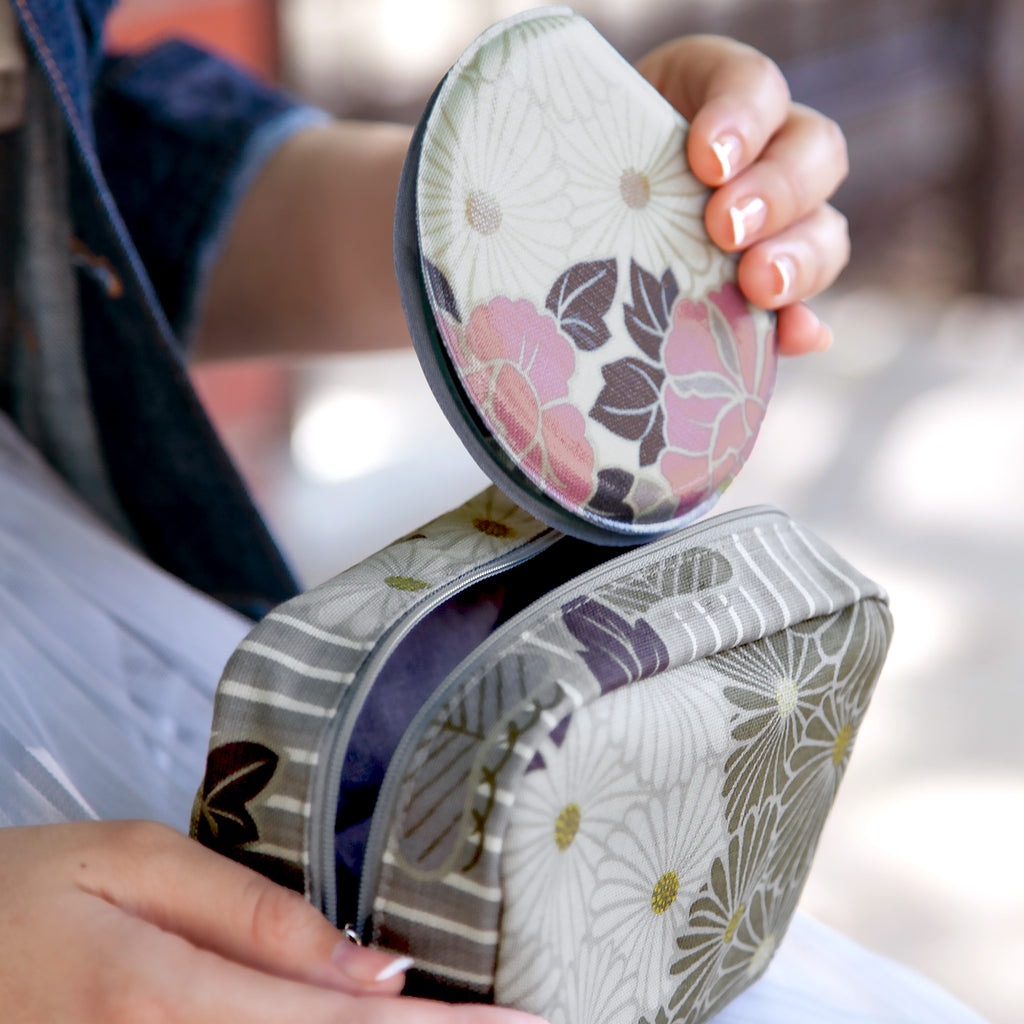 のレン ボックスポーチ レトロフラワー 　