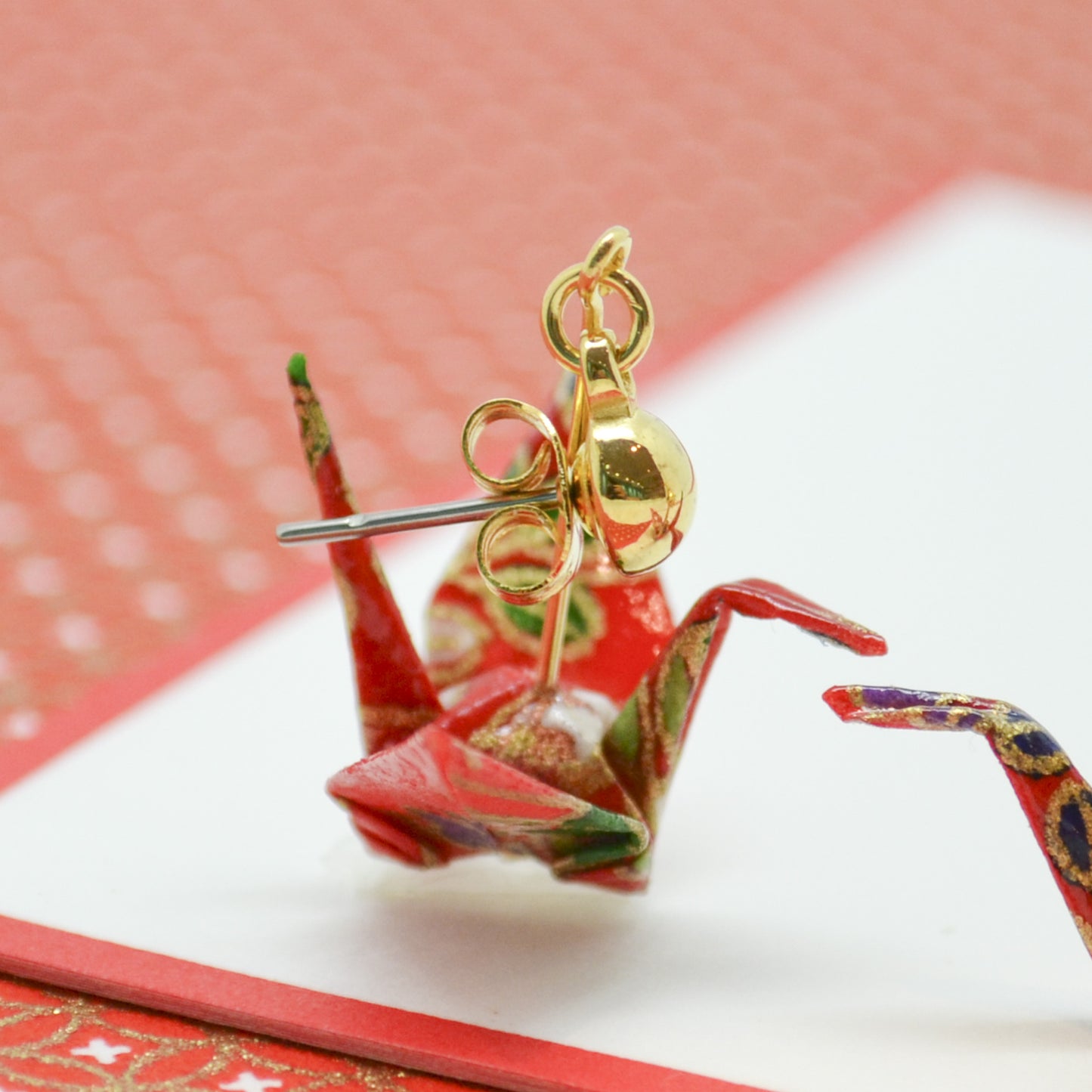 のレン 折鶴ピアス / 折り紙アクセサリー