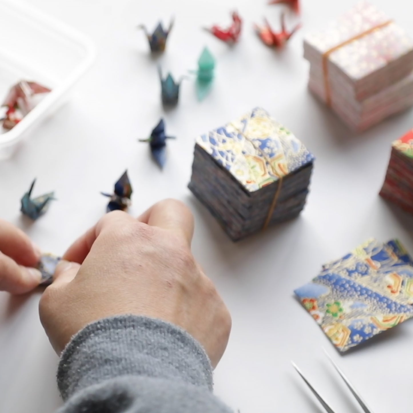 のレン 折鶴ピアス / 折り紙アクセサリー