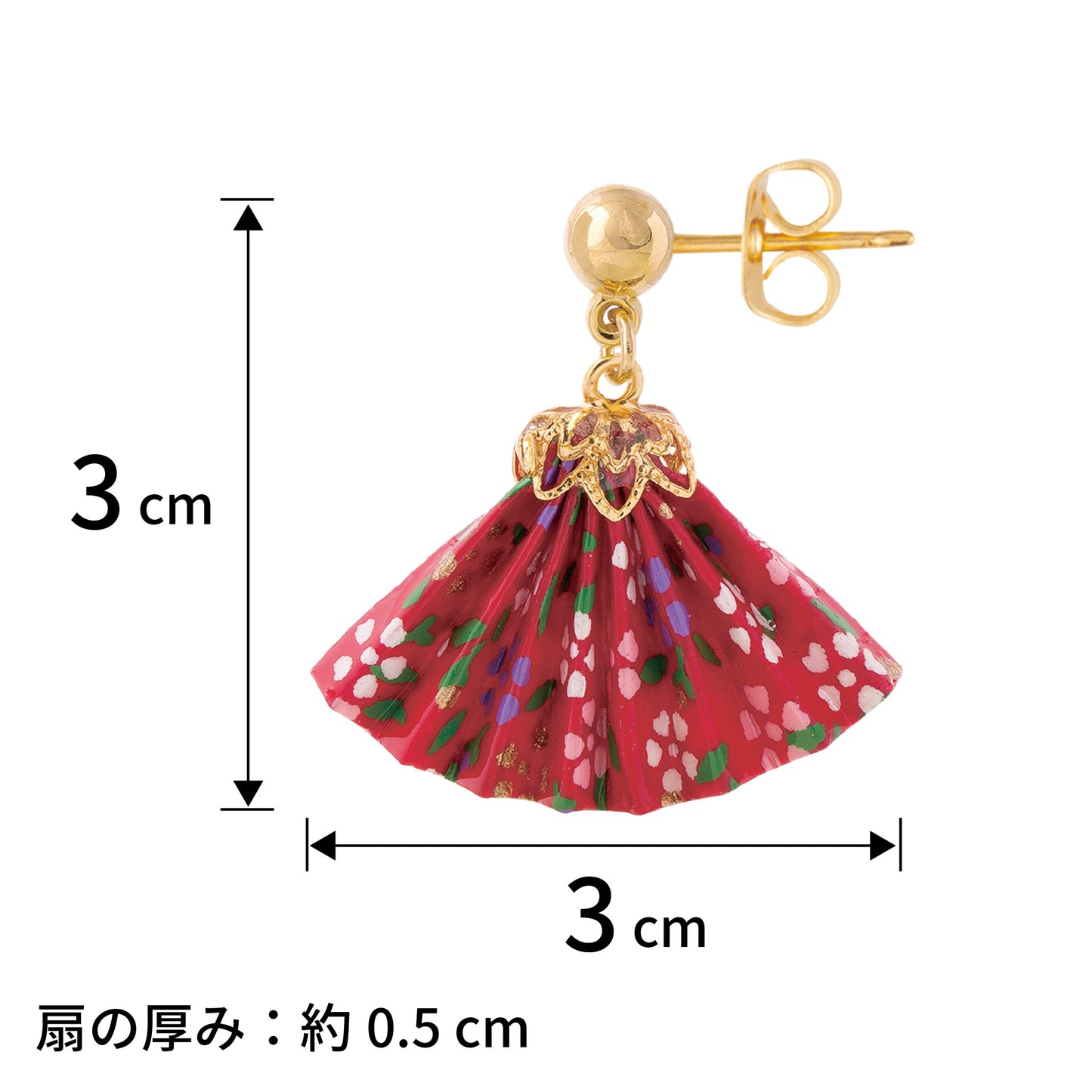 のレン 扇ピアス / 折り紙アクセサリー