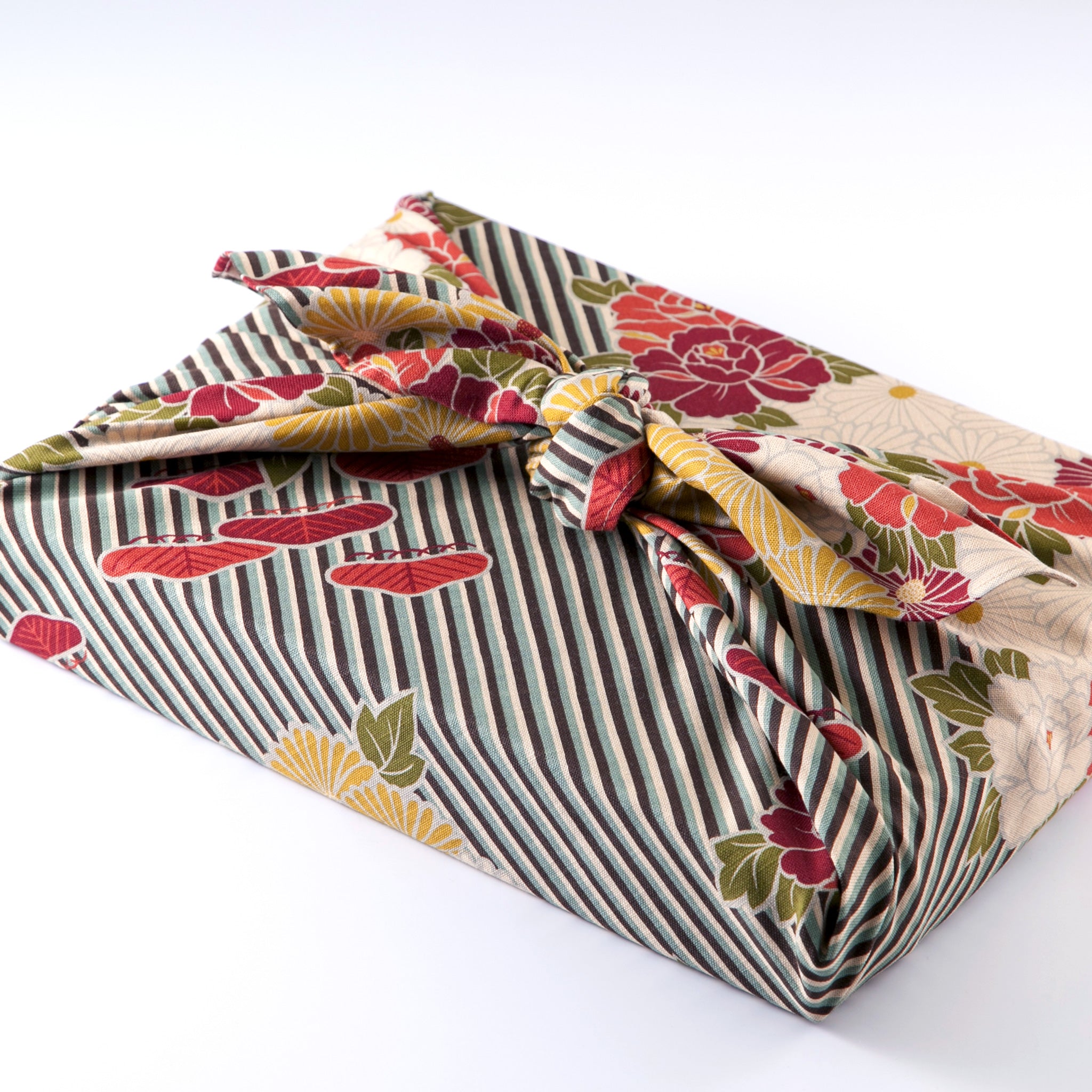 のレン 東袋 レトロフラワー / 綿100％ 風呂敷風トートバッグ エコバッグ