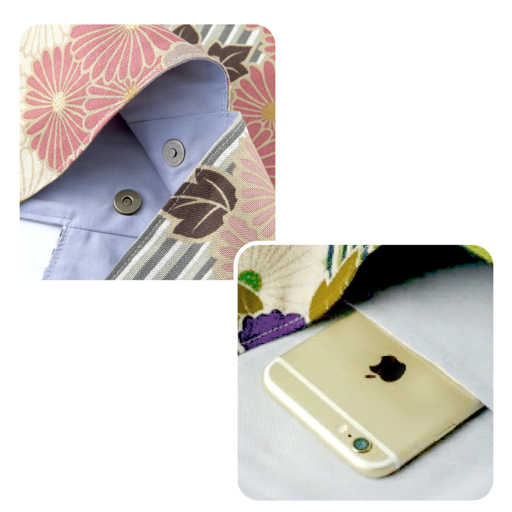 のレン 東袋 レトロフラワー / 綿100％ 風呂敷風トートバッグ エコバッグ