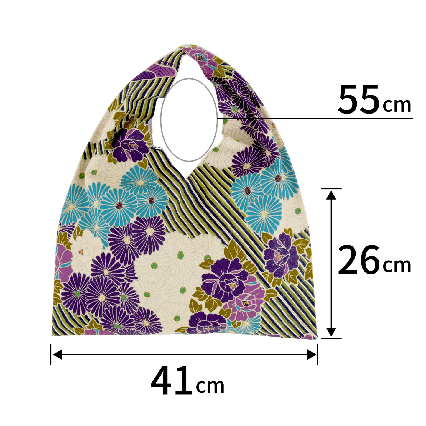 のレン 東袋 レトロフラワー / 綿100％ 風呂敷風トートバッグ エコバッグ