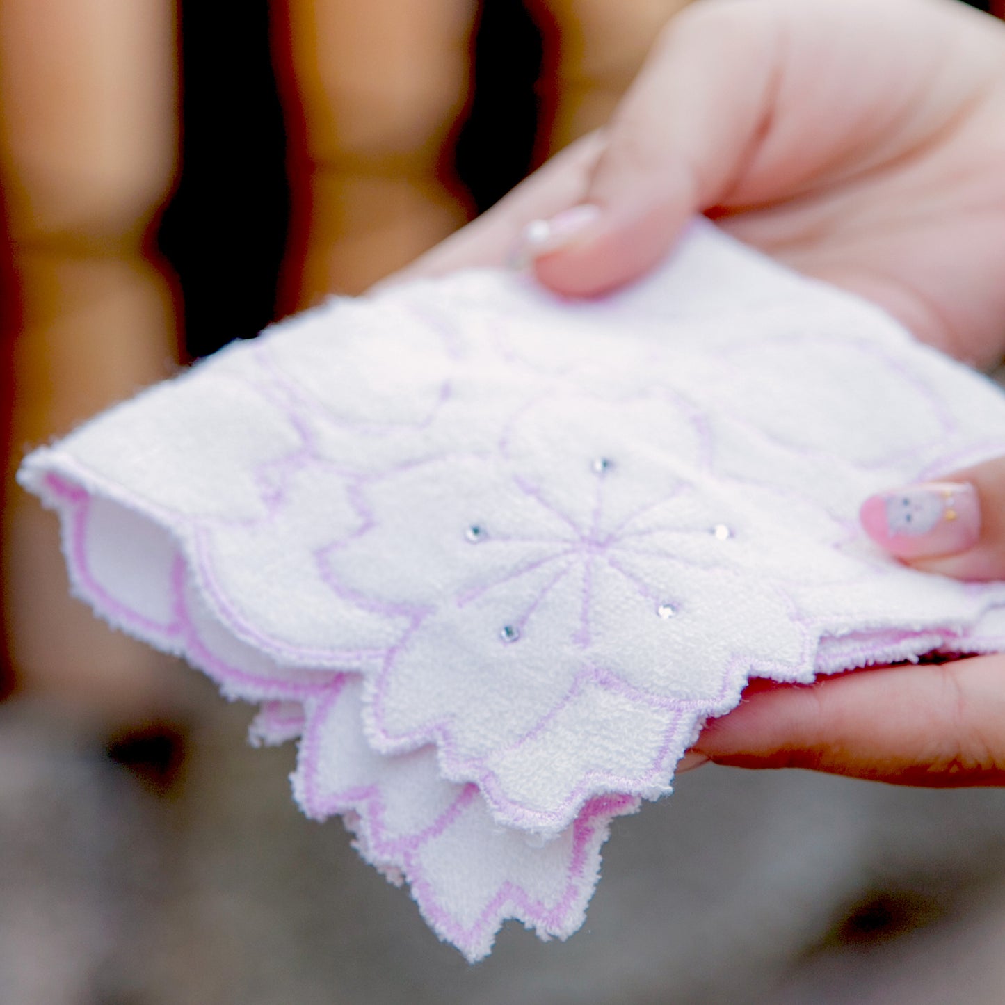 のレン 竹タオル / レーヨン（竹繊維）70% 綿 30% 約24cm×24cm タオルハンカチ