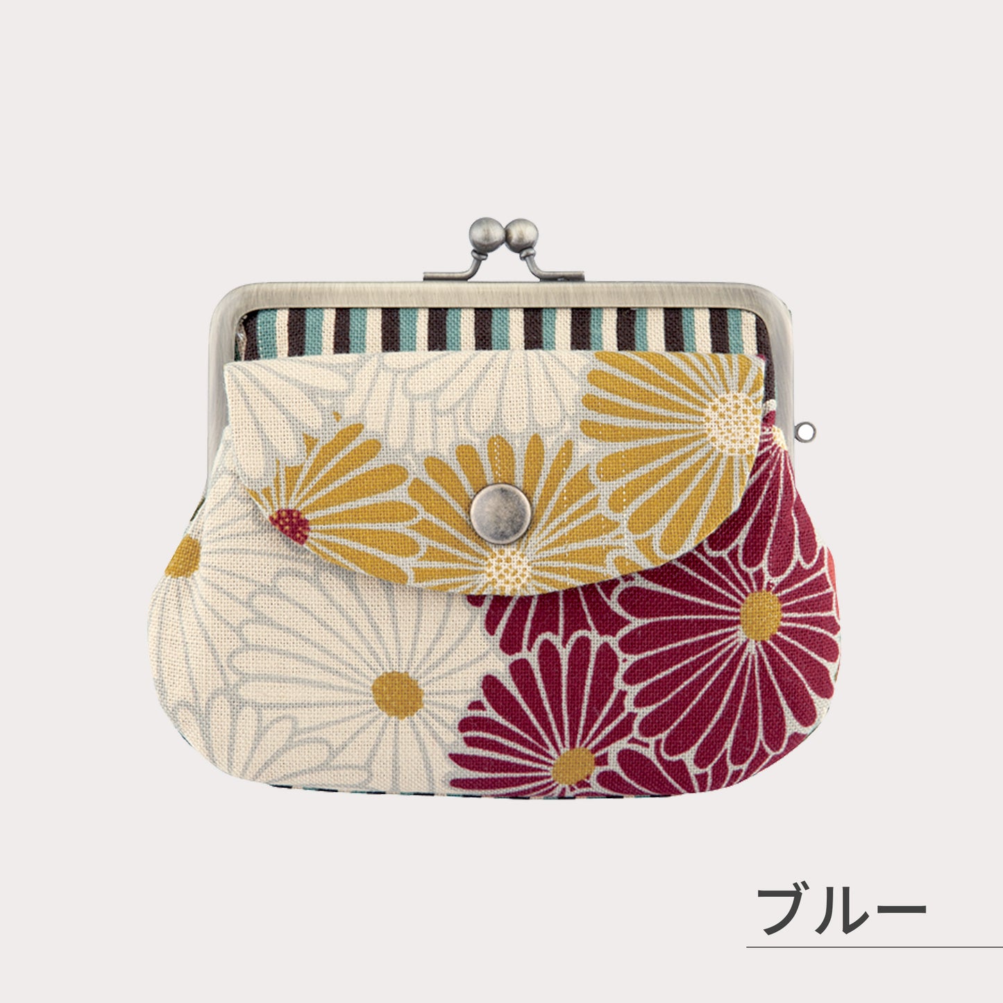 のレン 親子がま口財布 レトロフラワー　　