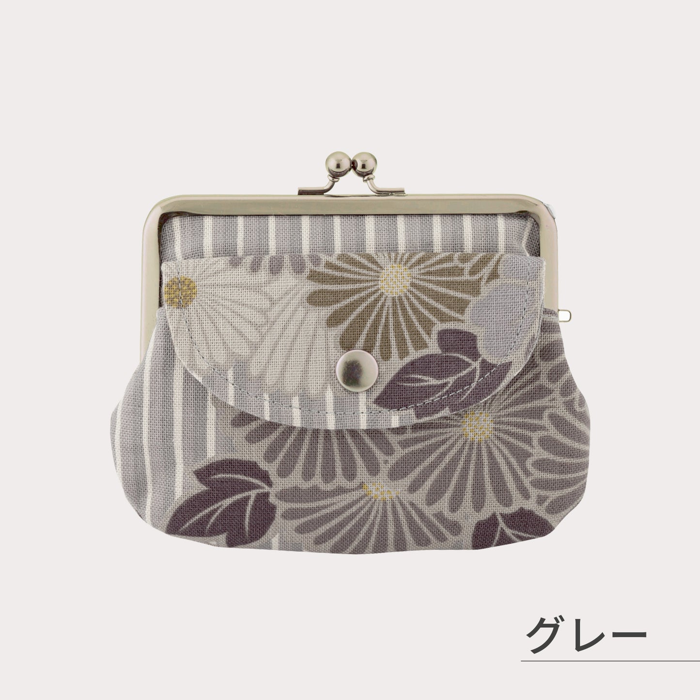 のレン 親子がま口財布 レトロフラワー　　