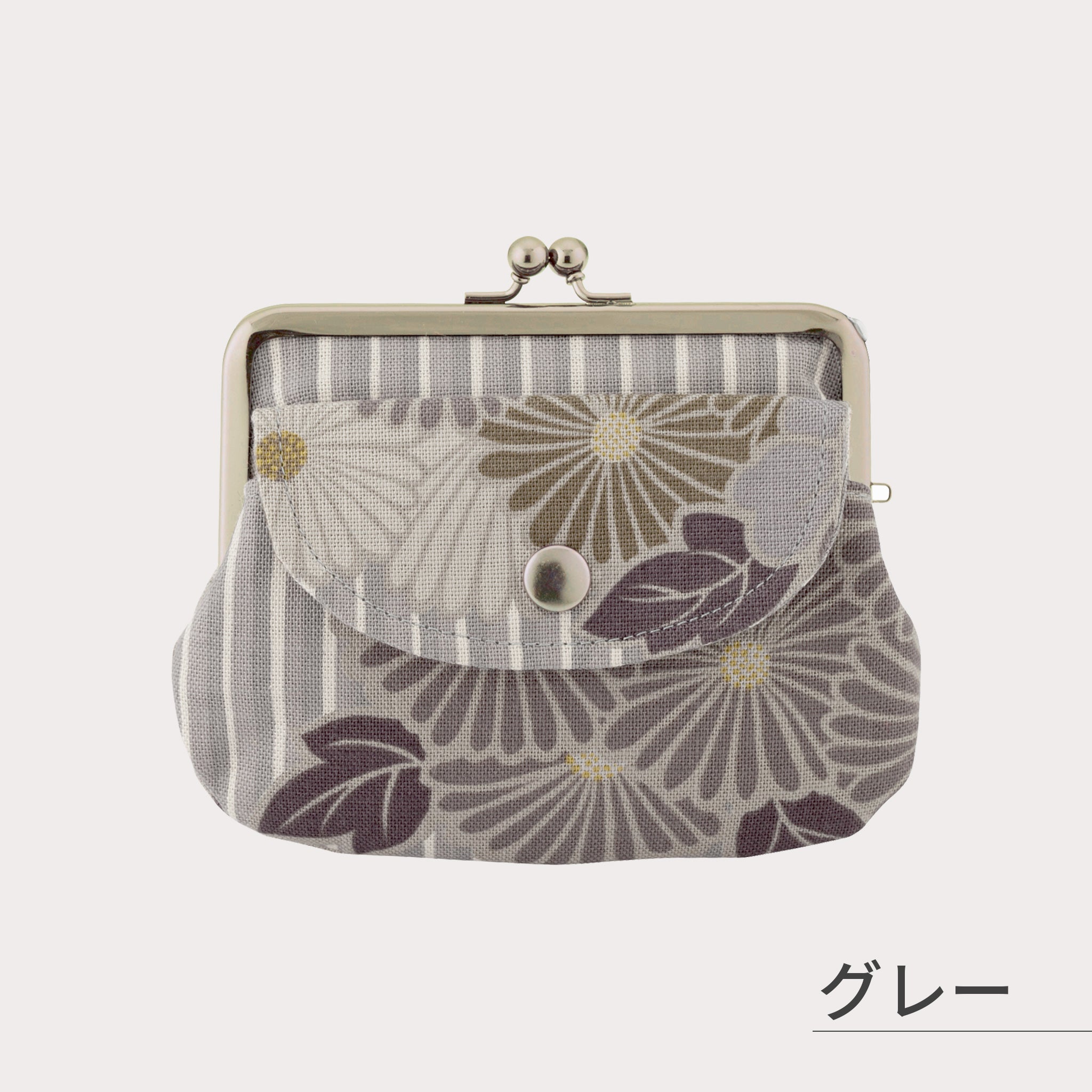 のレン 親子がま口財布 レトロフラワー　　