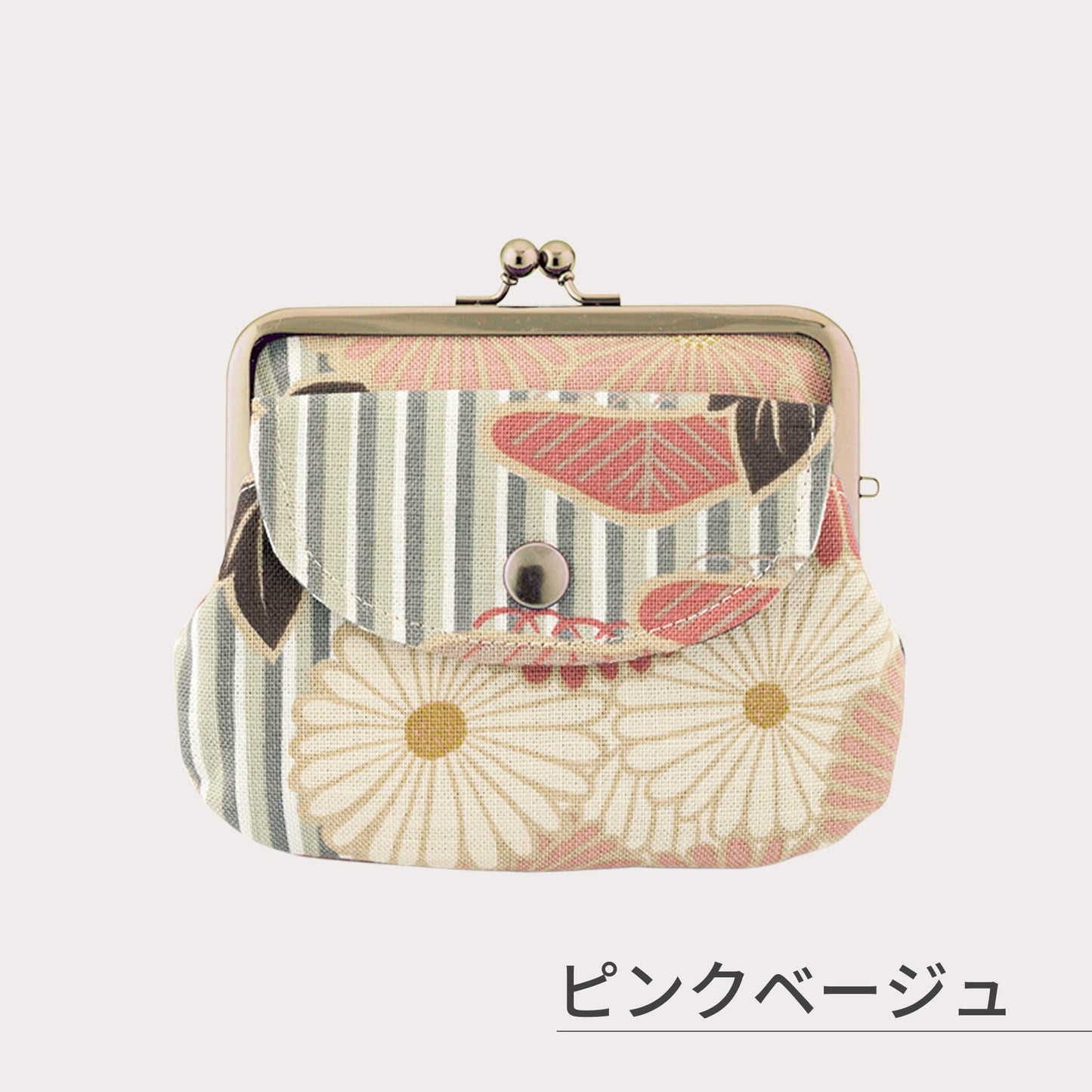 のレン 親子がま口財布 レトロフラワー　　