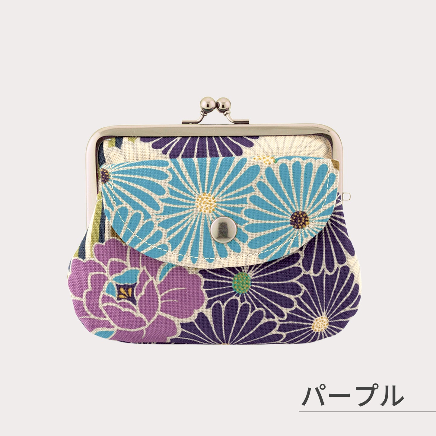 のレン 親子がま口財布 レトロフラワー　　