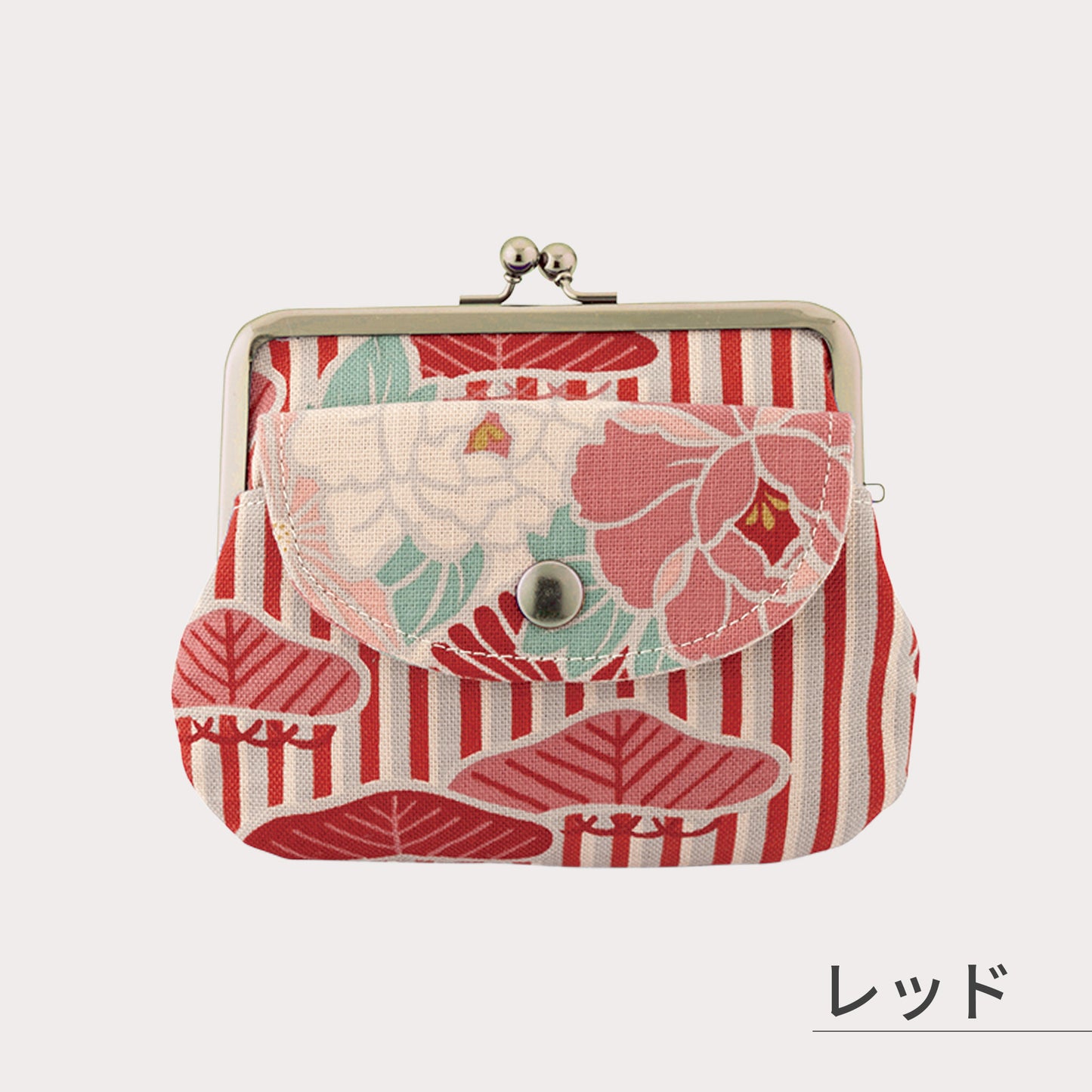 のレン 親子がま口財布 レトロフラワー　　