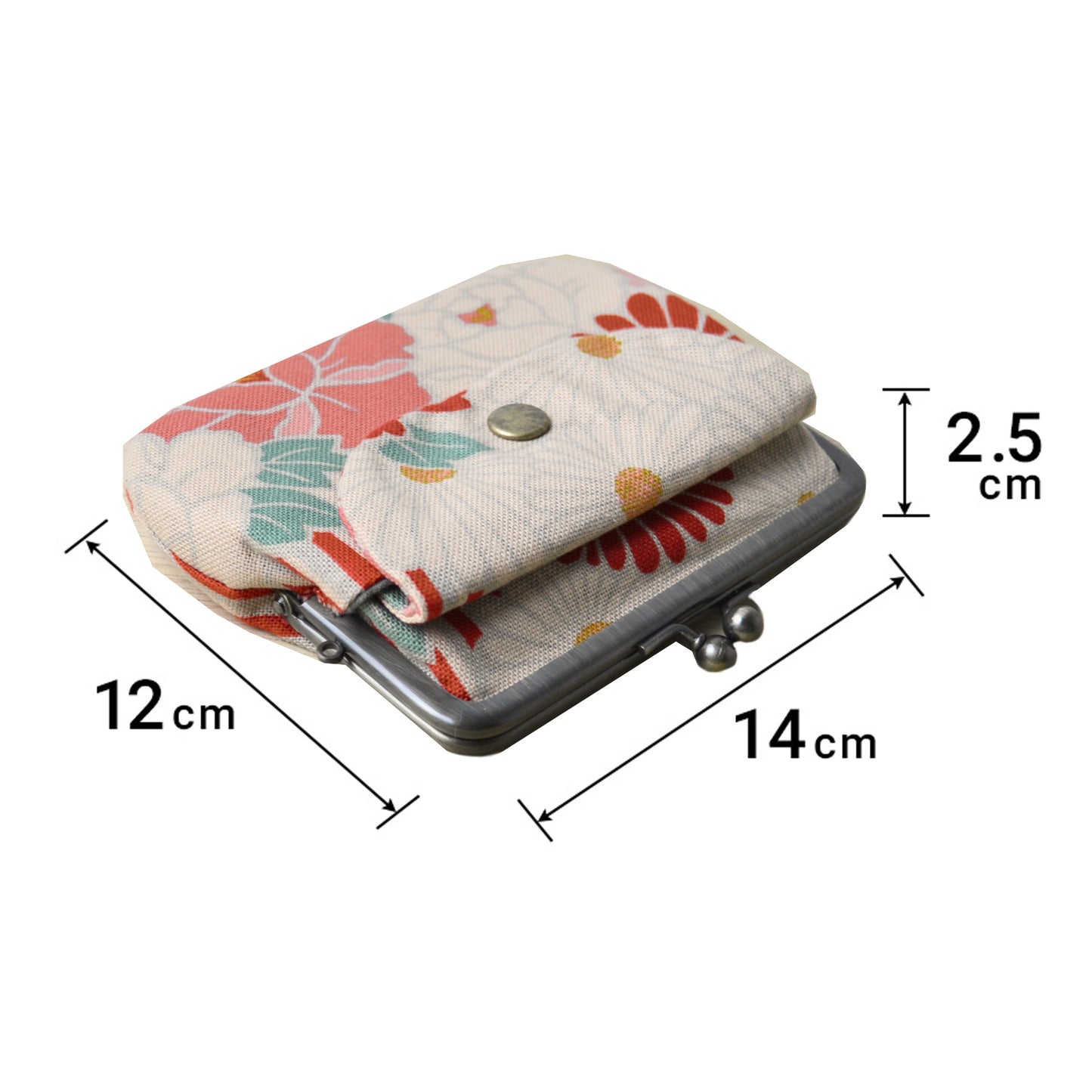 のレン 親子がま口財布 レトロフラワー　　